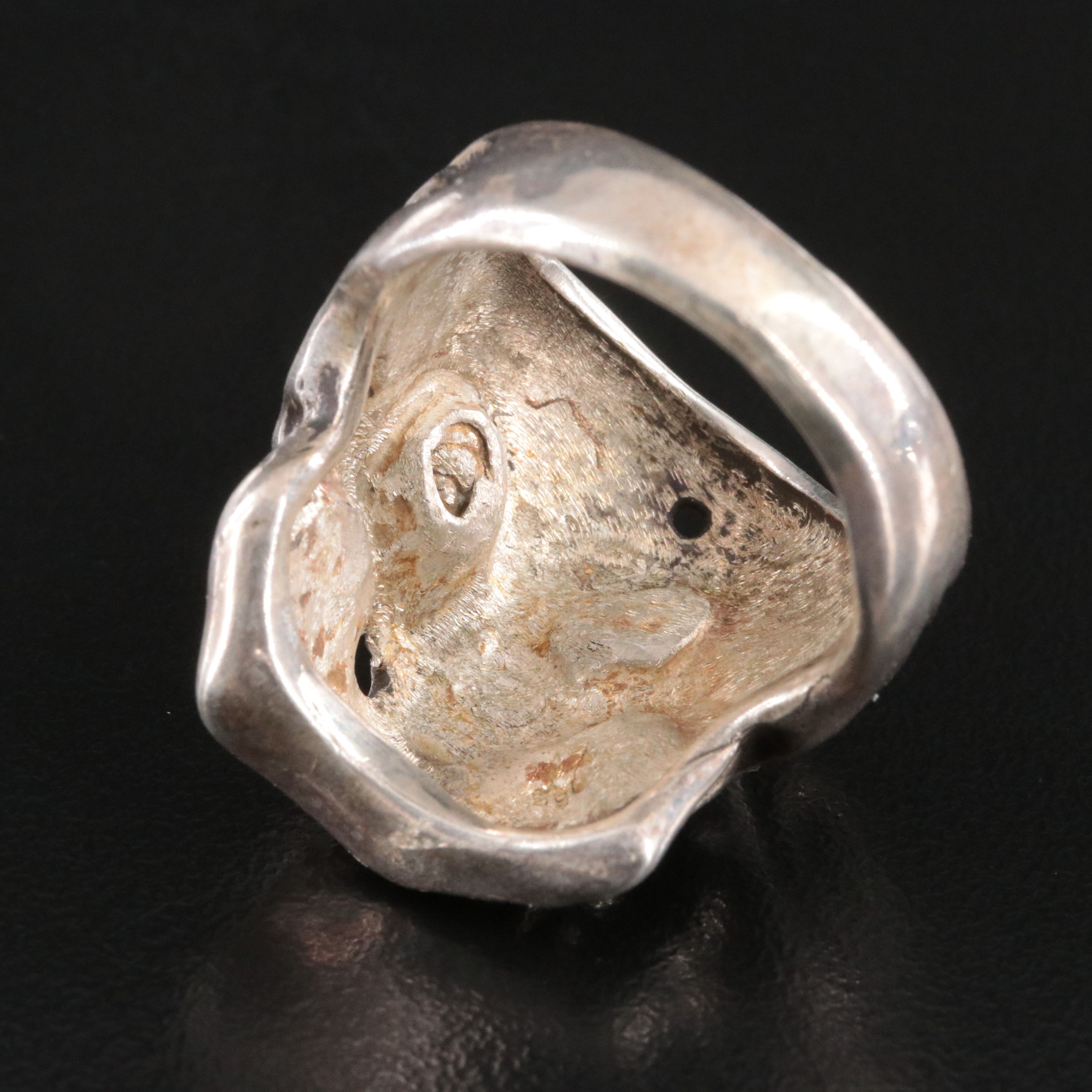 Sterling Snarling Skull Ring