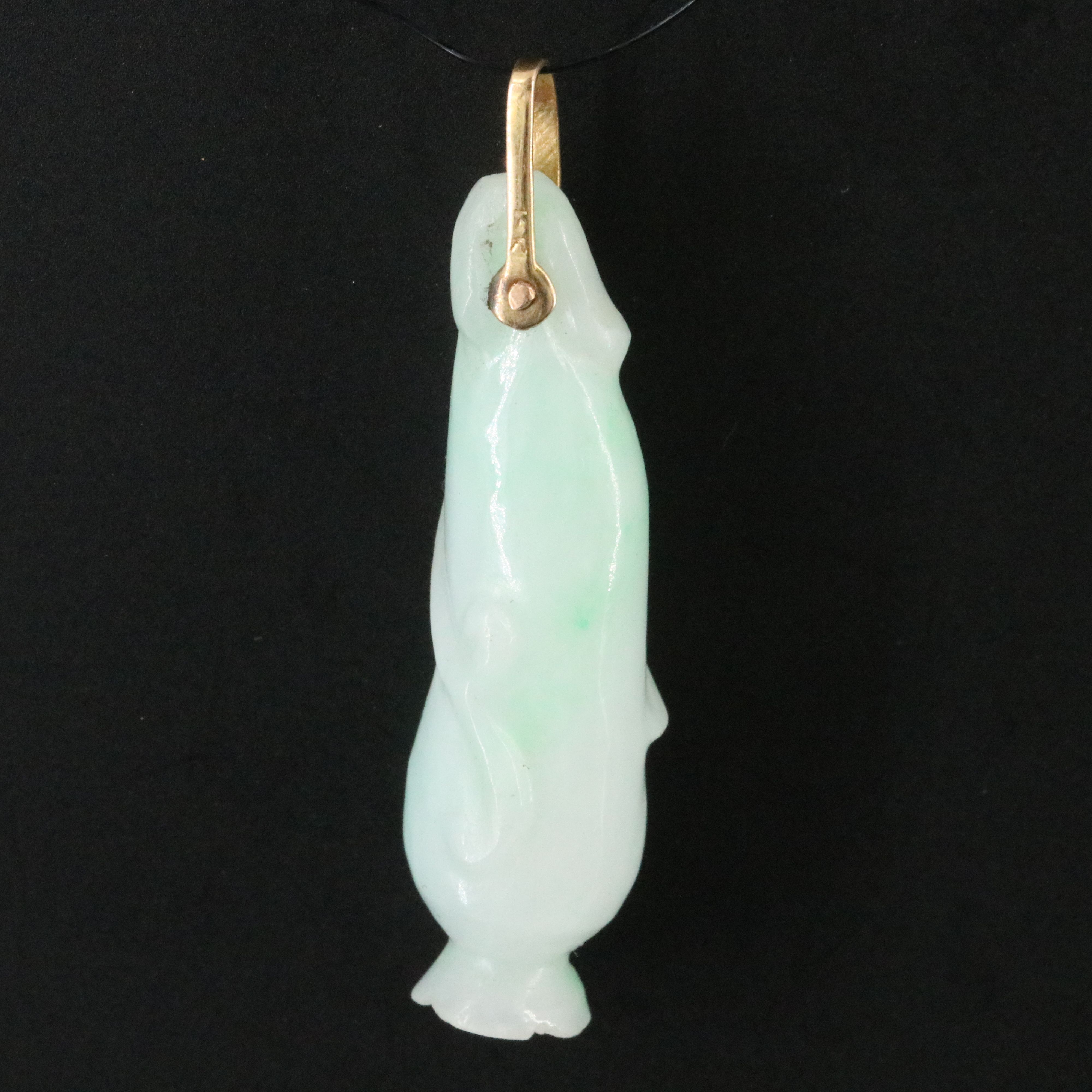 14K Jadeite Carved Pendant