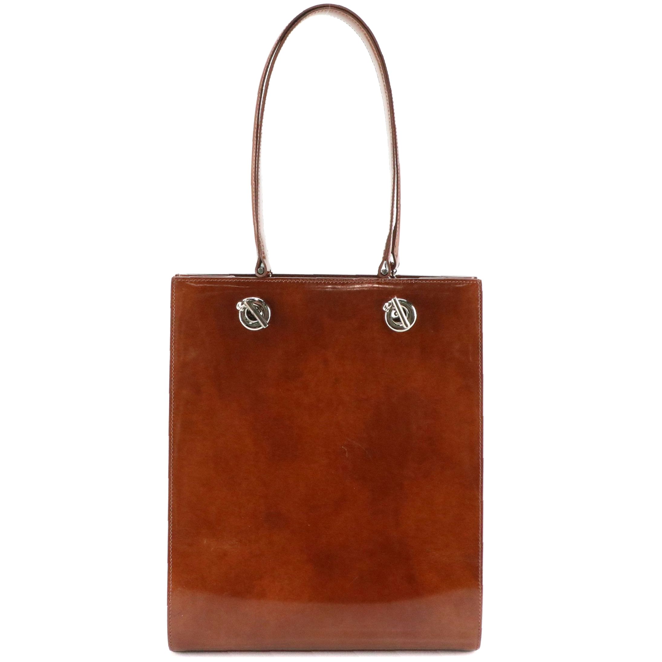 Cartier Panthère Shoulder Bag in Brown Patent Leather