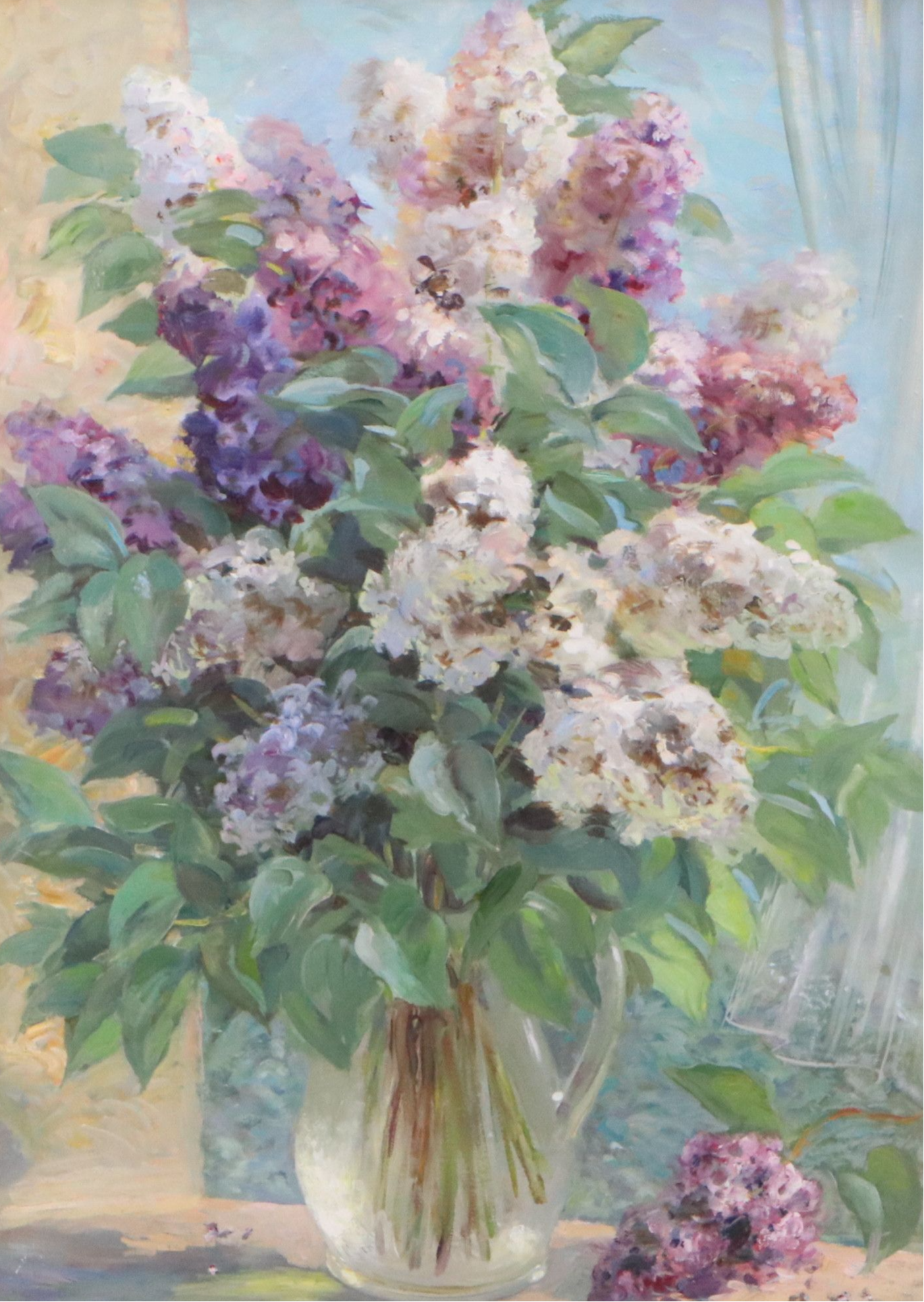 Martynenko Belarusian Still Life Oil Painting "Lilacs," 1998