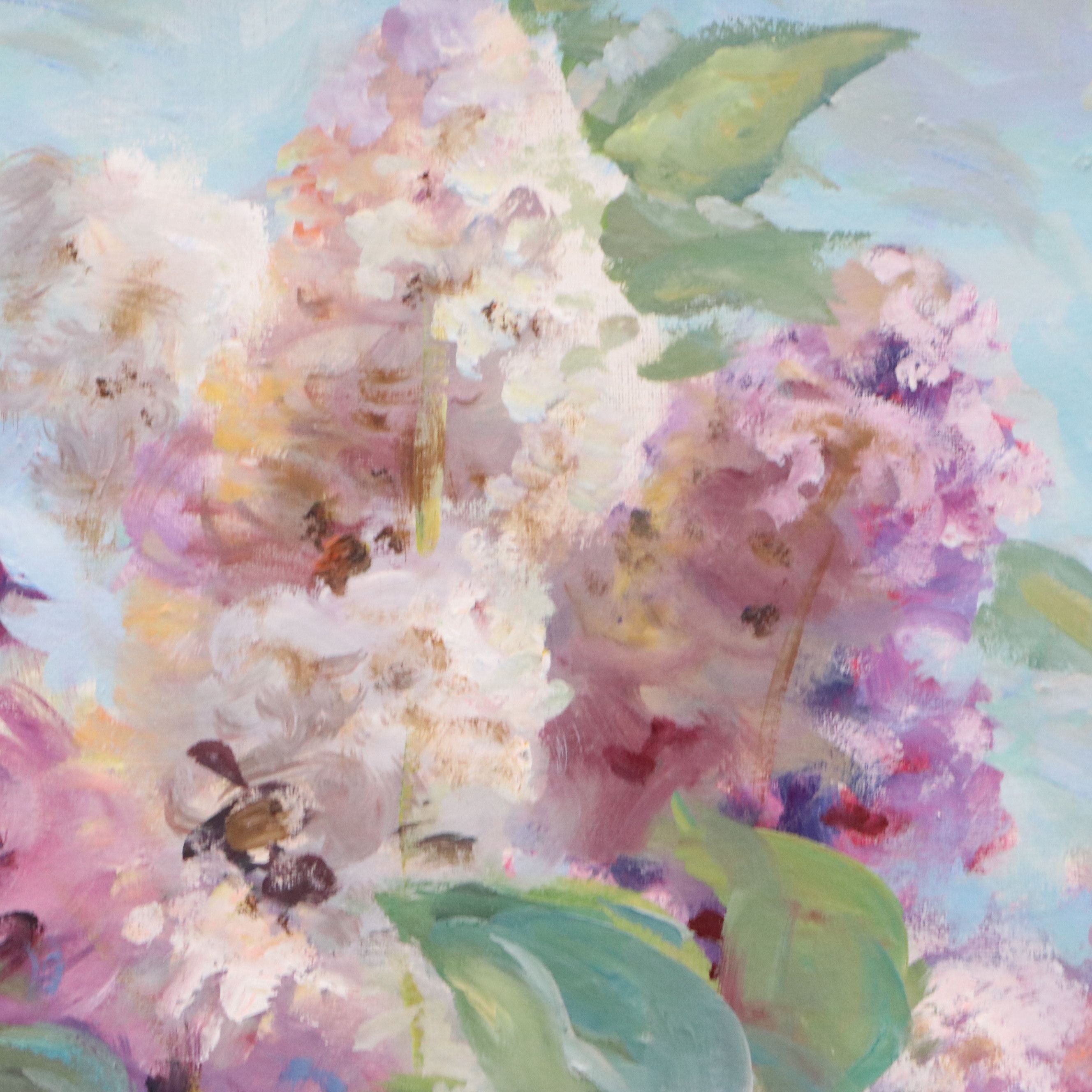 Martynenko Belarusian Still Life Oil Painting "Lilacs," 1998