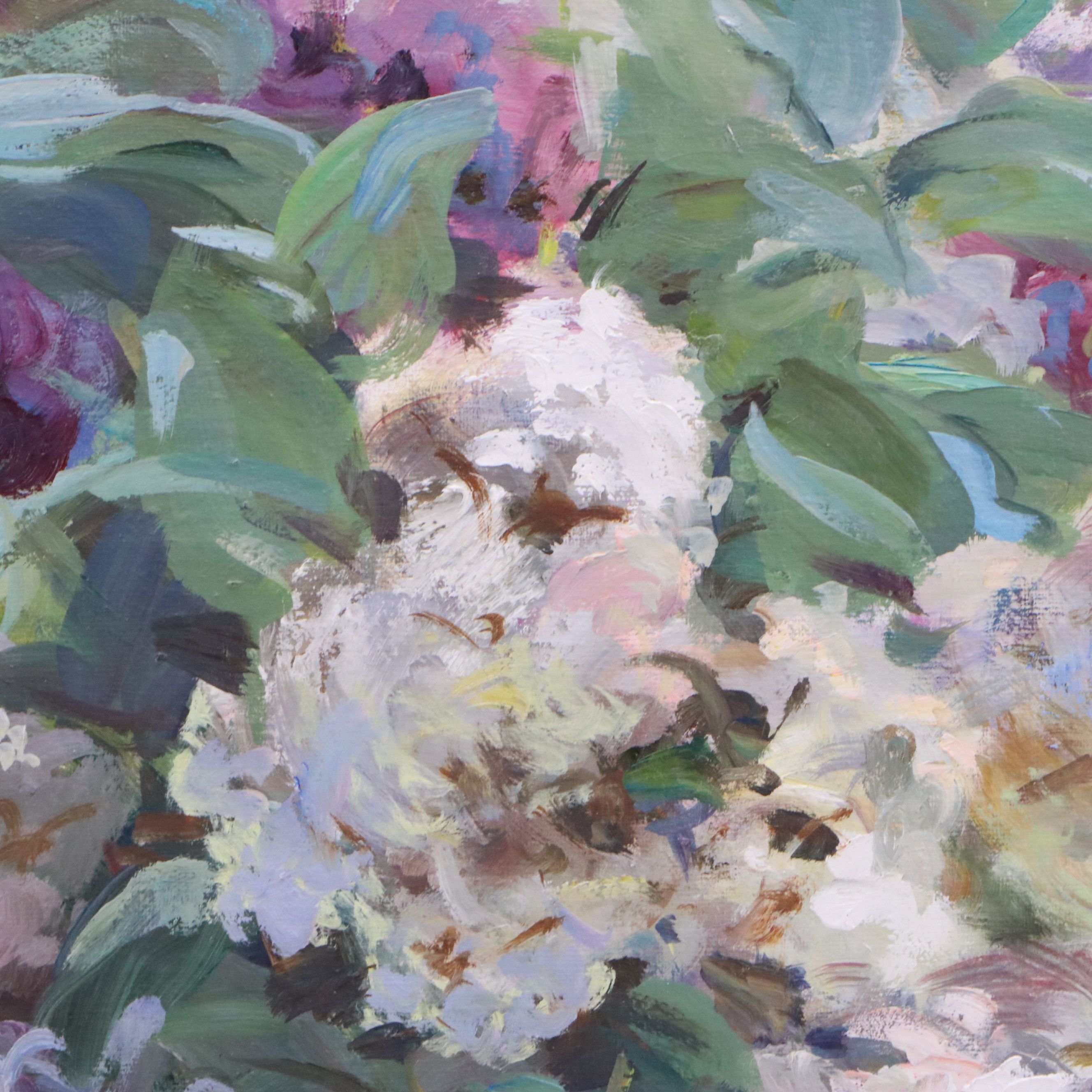 Martynenko Belarusian Still Life Oil Painting "Lilacs," 1998