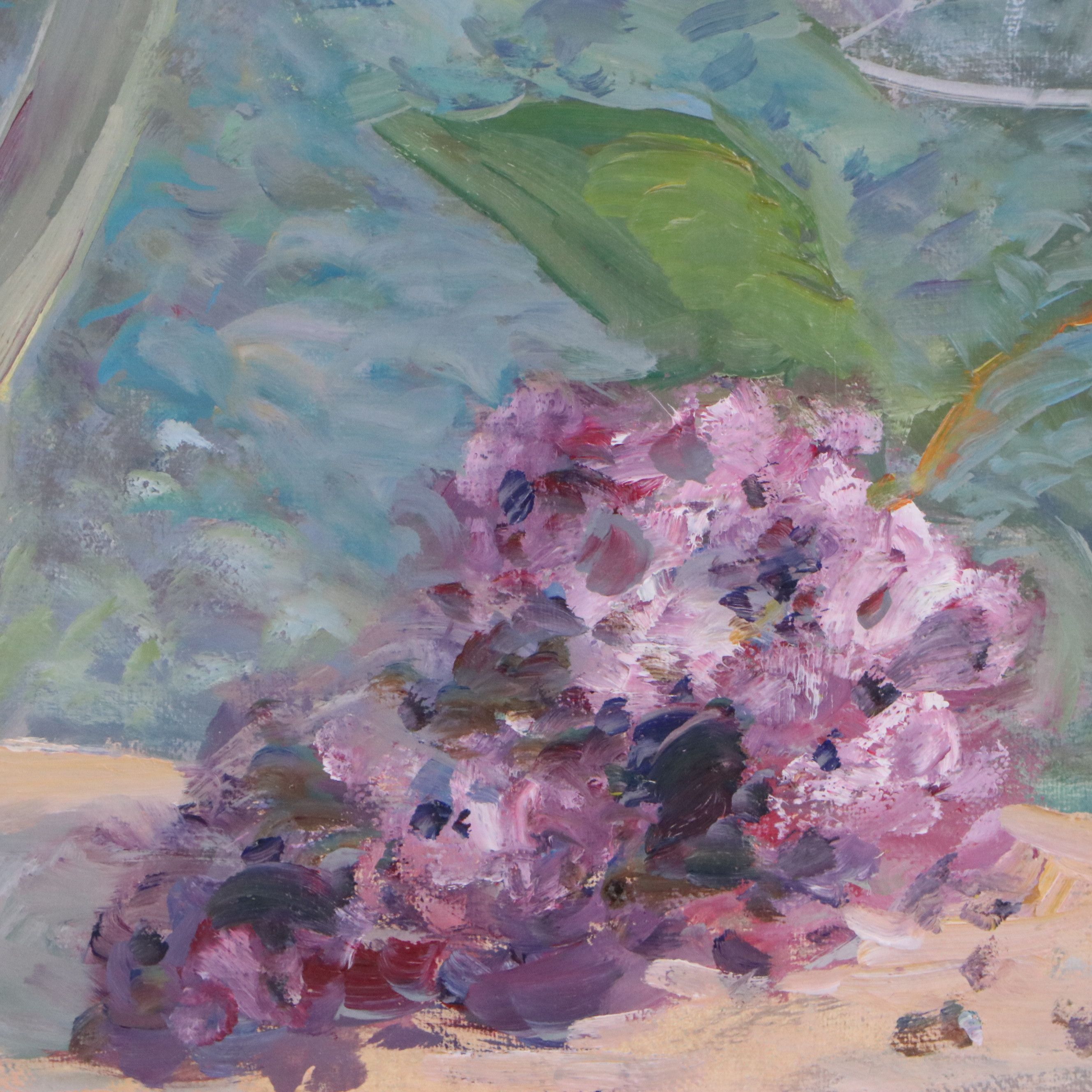 Martynenko Belarusian Still Life Oil Painting "Lilacs," 1998