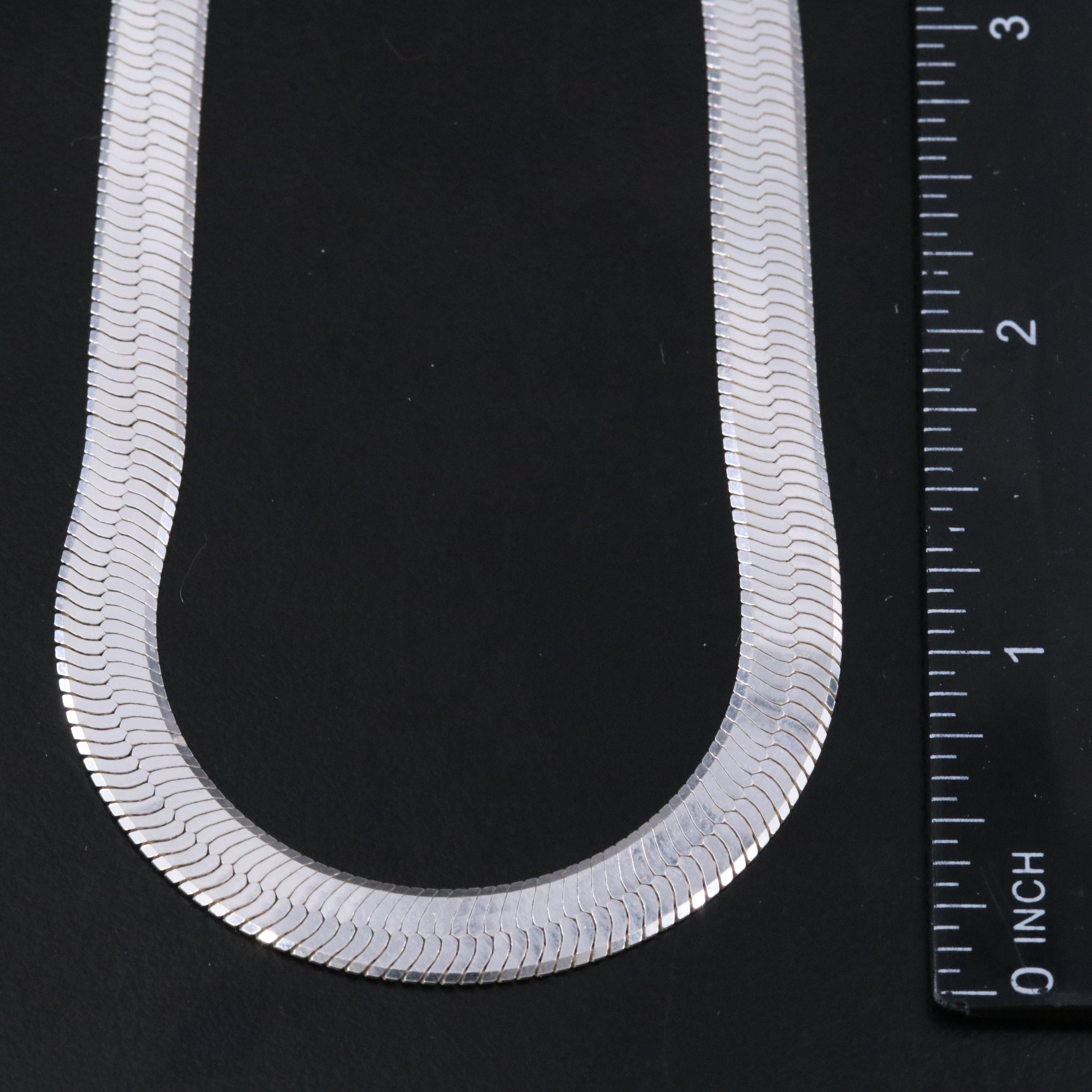 Sterling Herringbone Chain Necklace