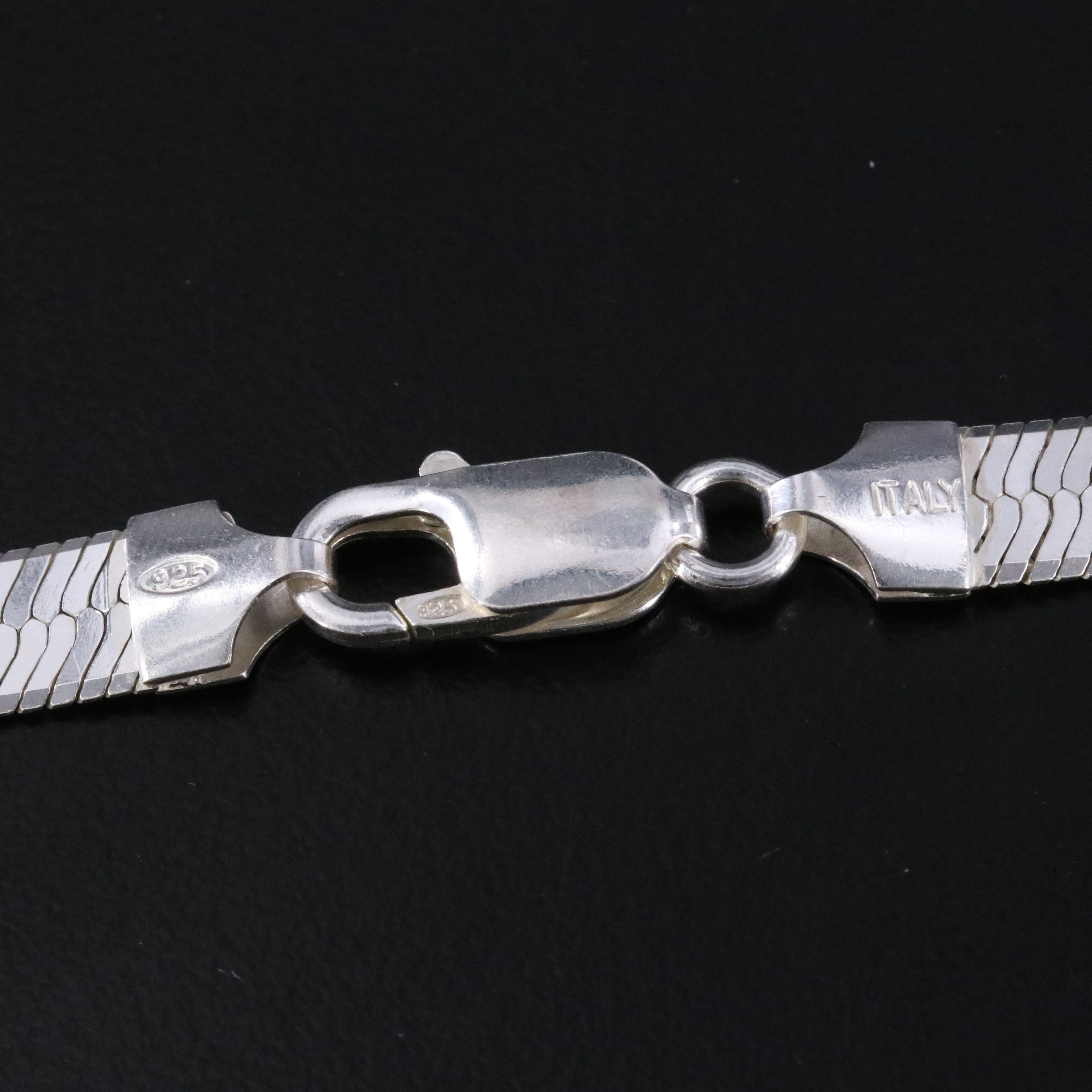 Sterling Herringbone Chain Necklace