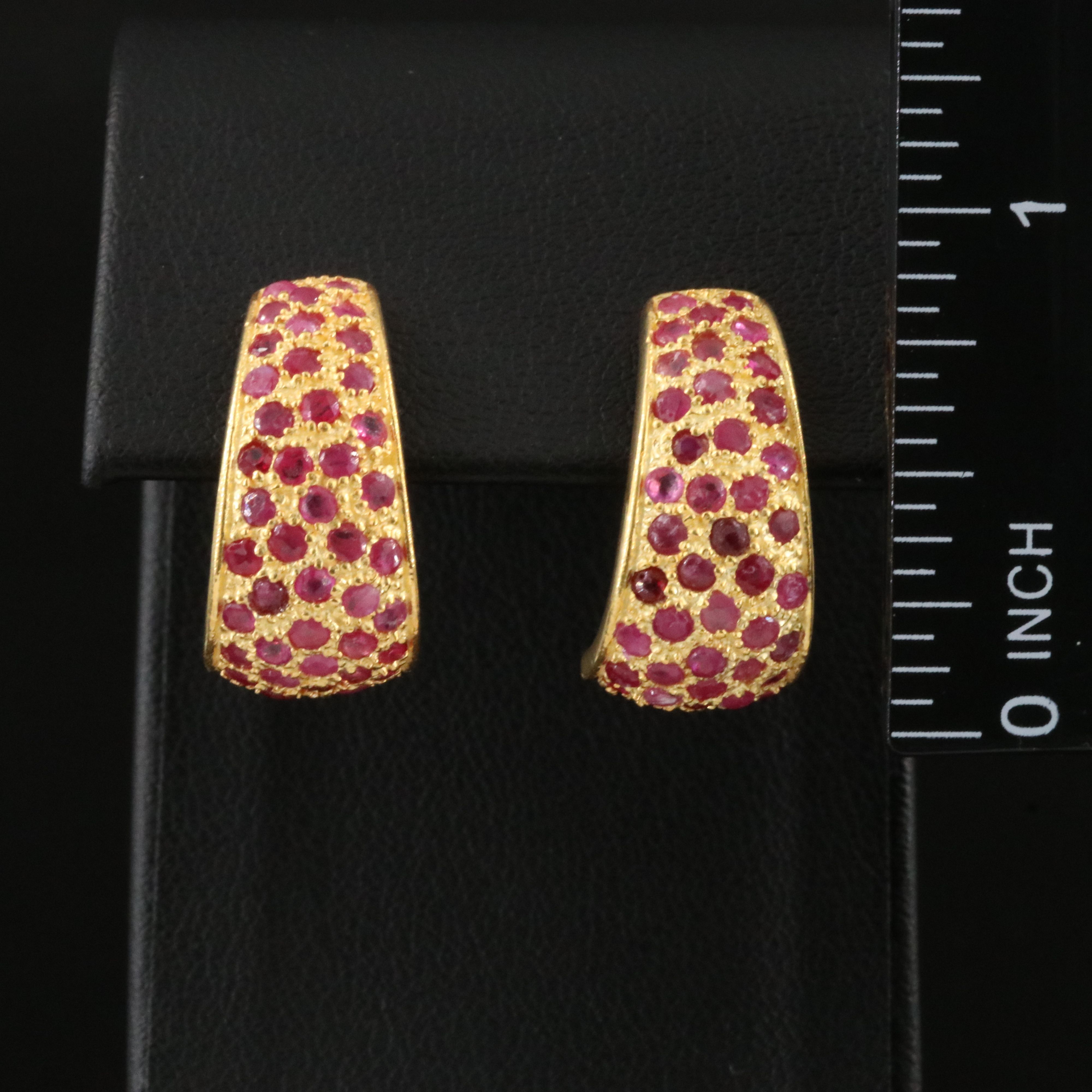 Sterling Ruby J Hoop Earrings