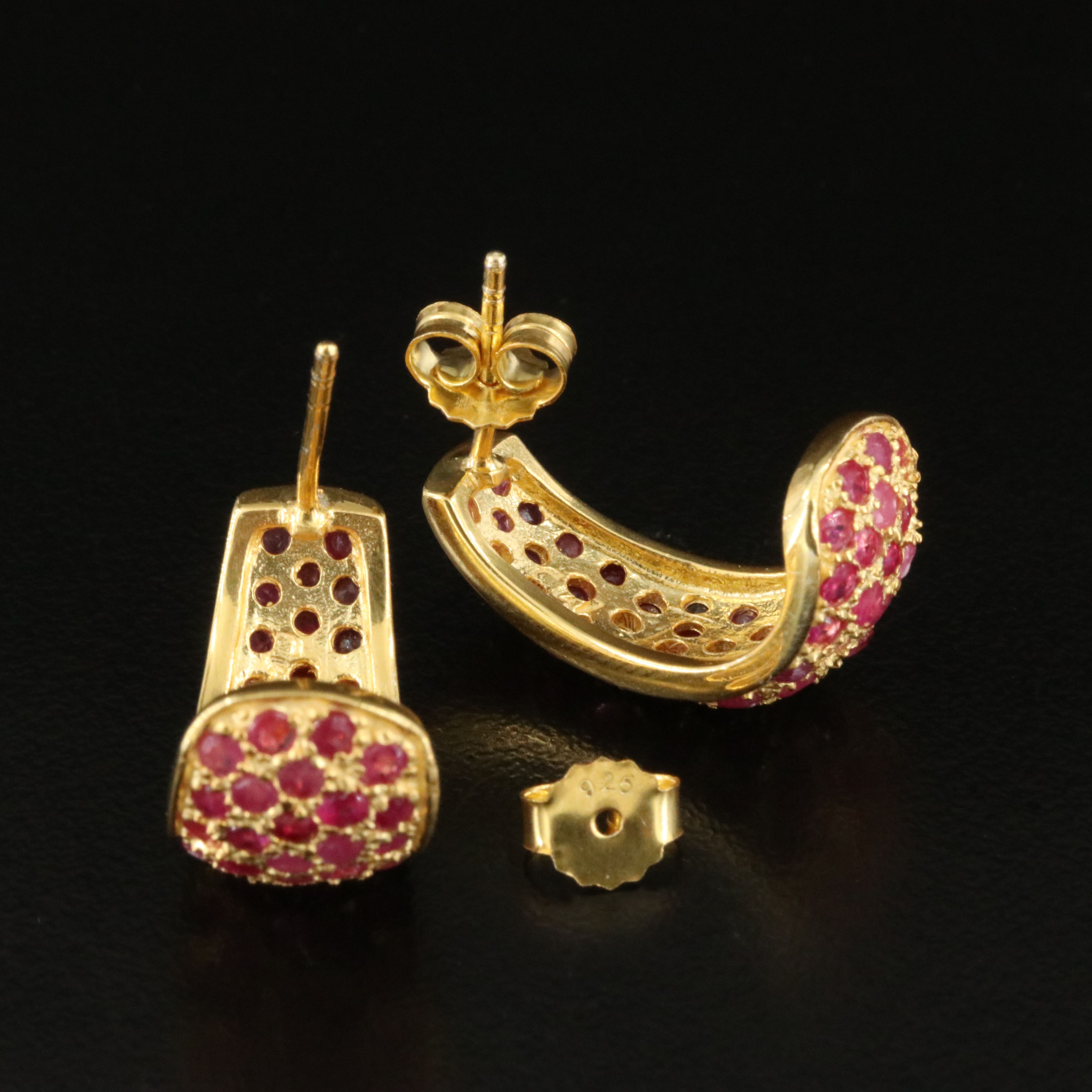 Sterling Ruby J Hoop Earrings