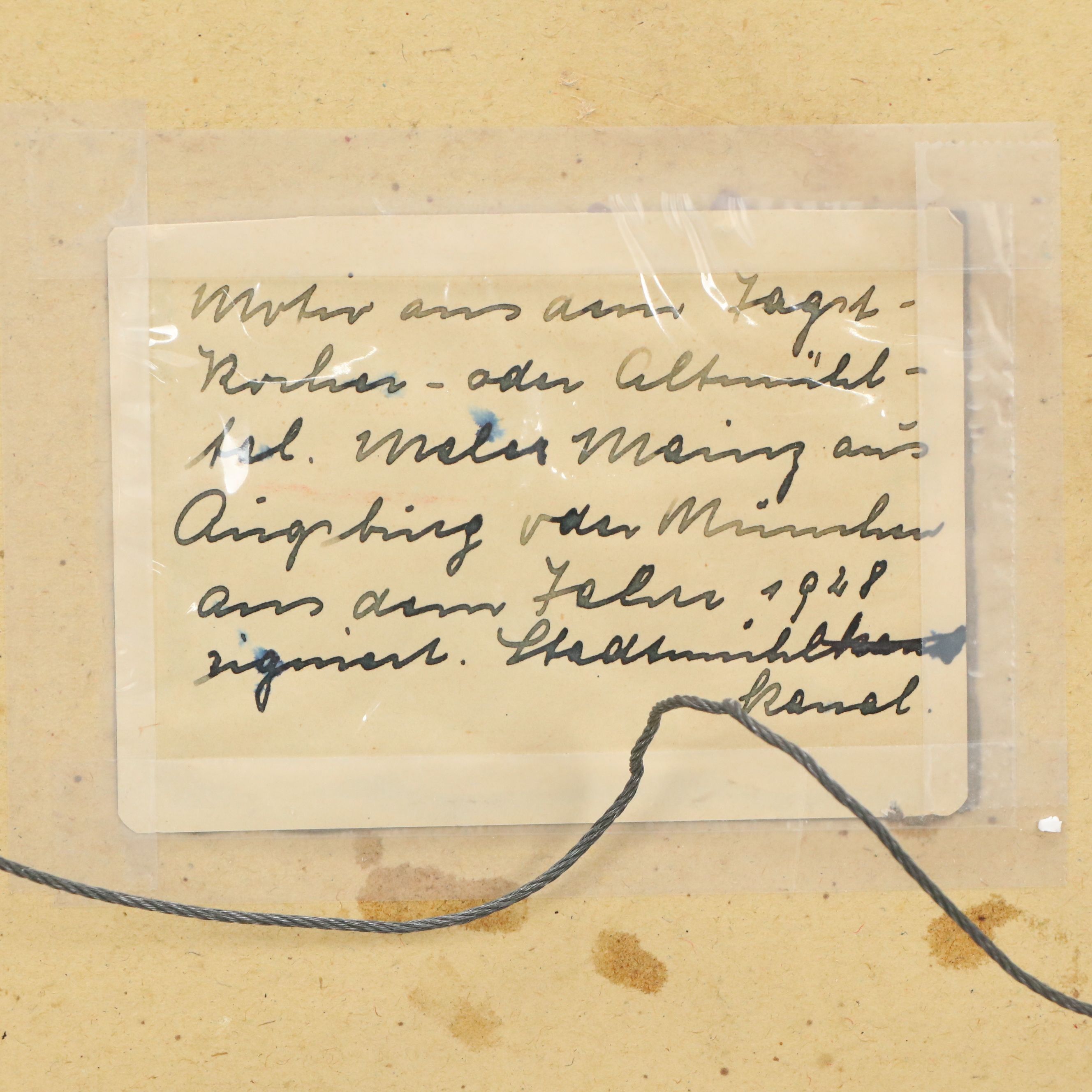 German School Oil Painting "Alte Häuser ain Stadtmühlbach," Circa 1948