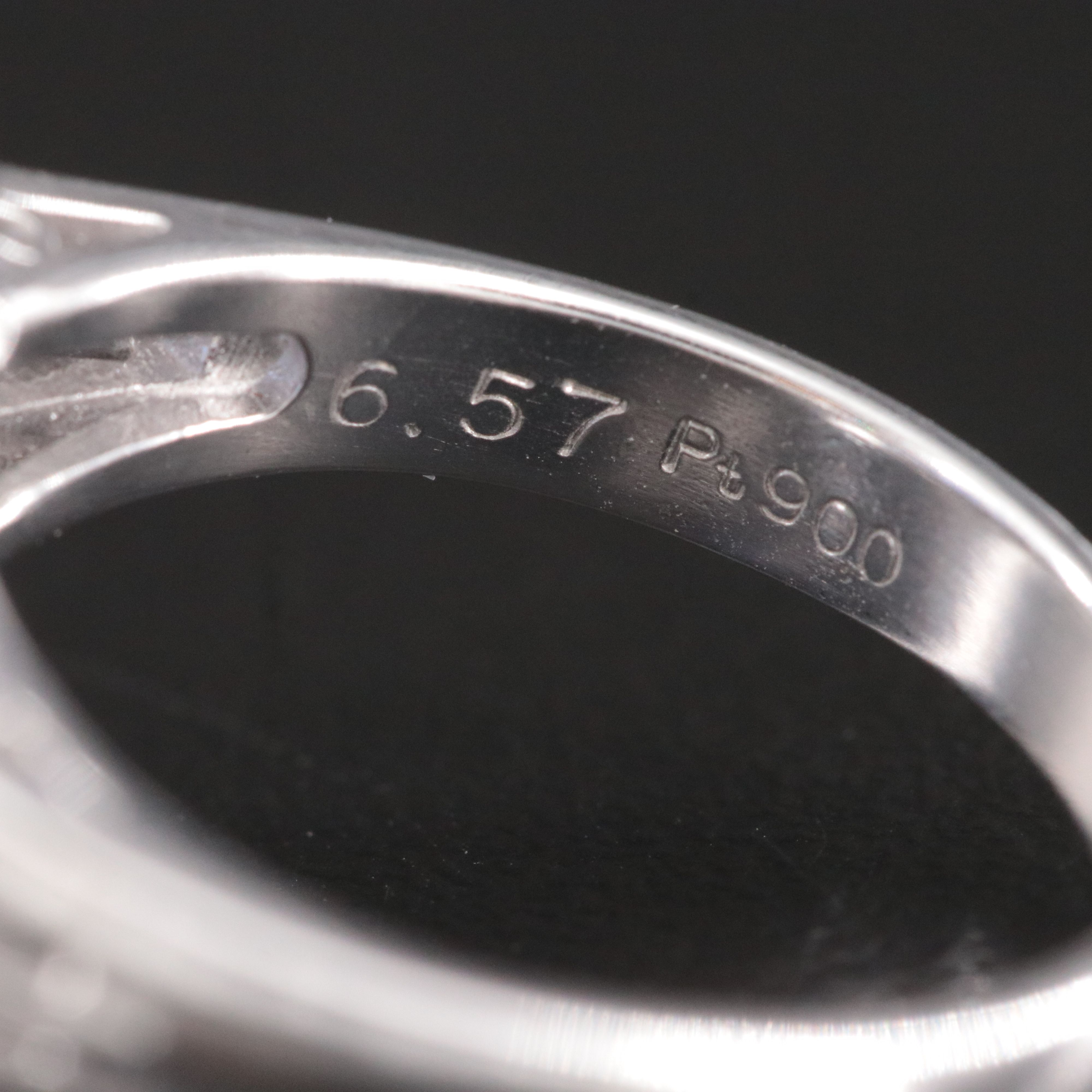 Platinum 6.57 CT Star Sapphire and Diamond Ballerina Ring