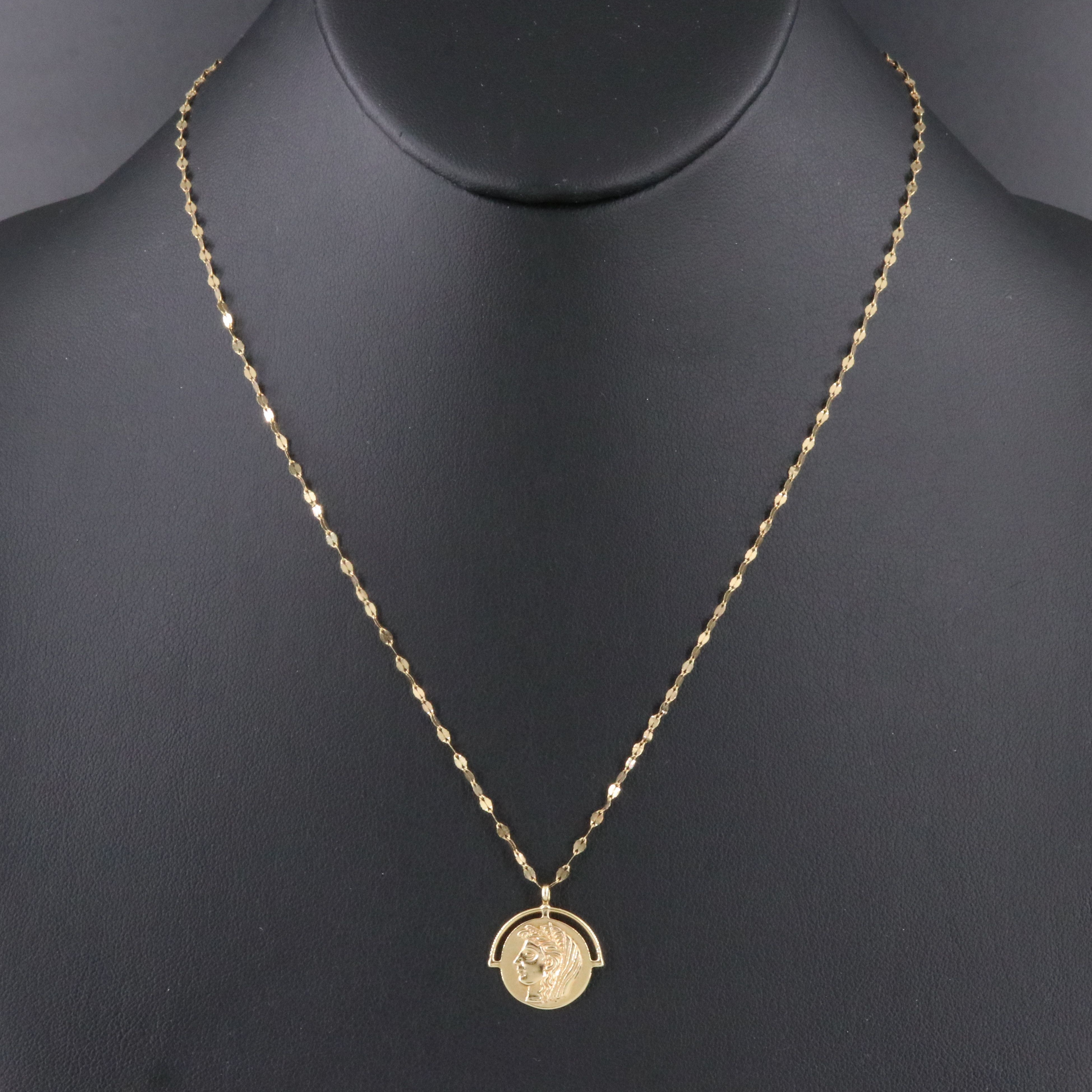 14K Greco-Roman Medallion Necklace