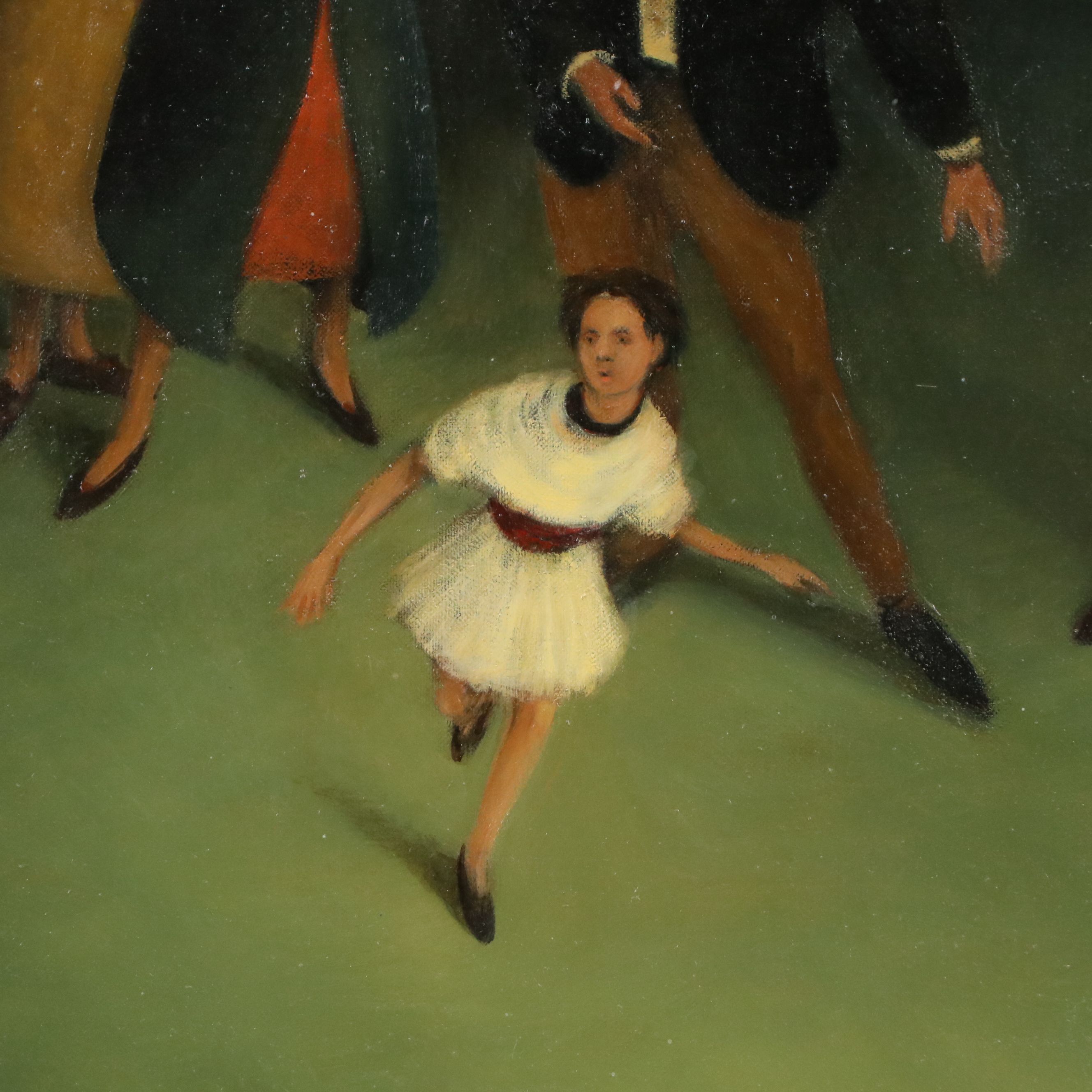 Anne-Françoise Couloumy Oil Painting "Où vont-ils?," 1993