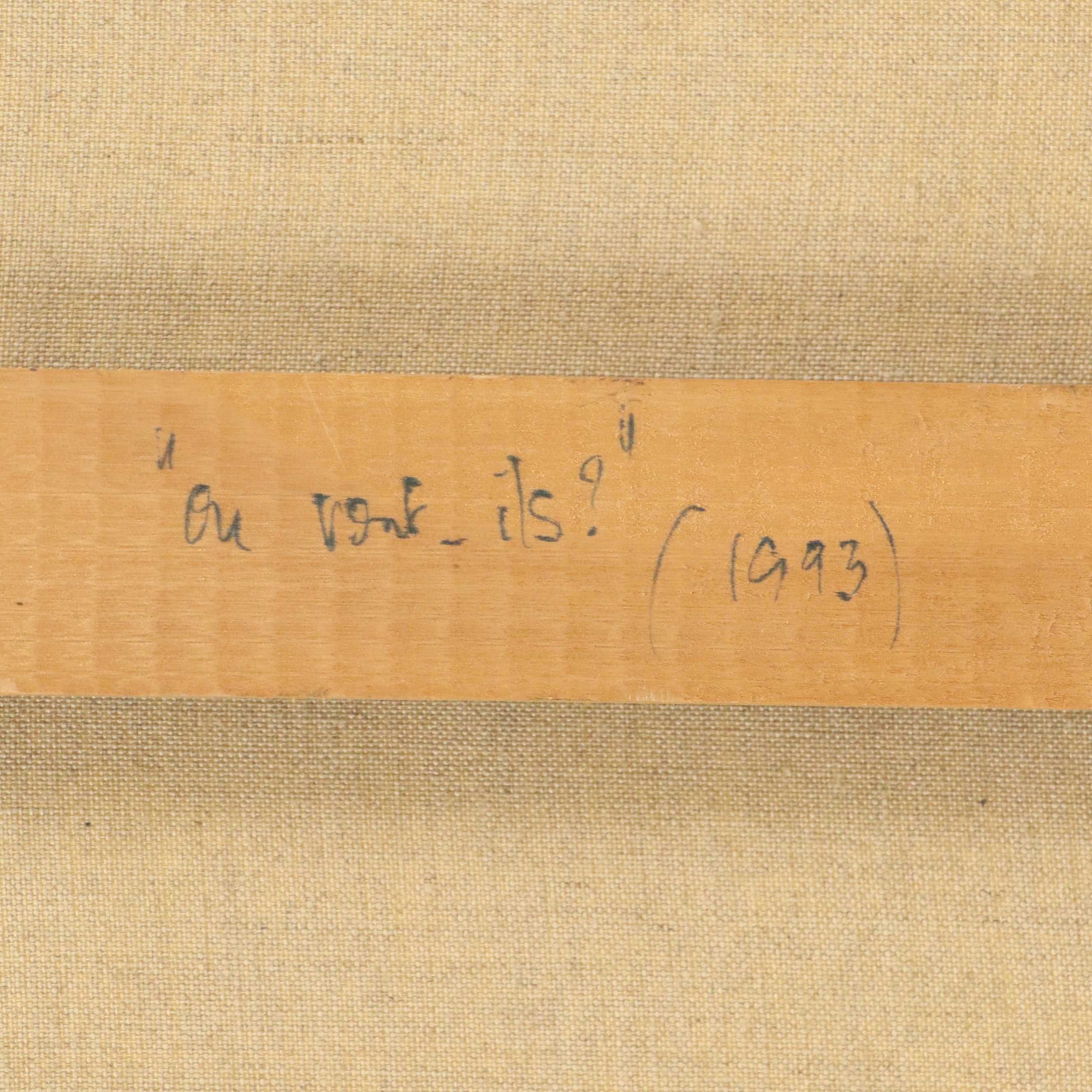 Anne-Françoise Couloumy Oil Painting "Où vont-ils?," 1993