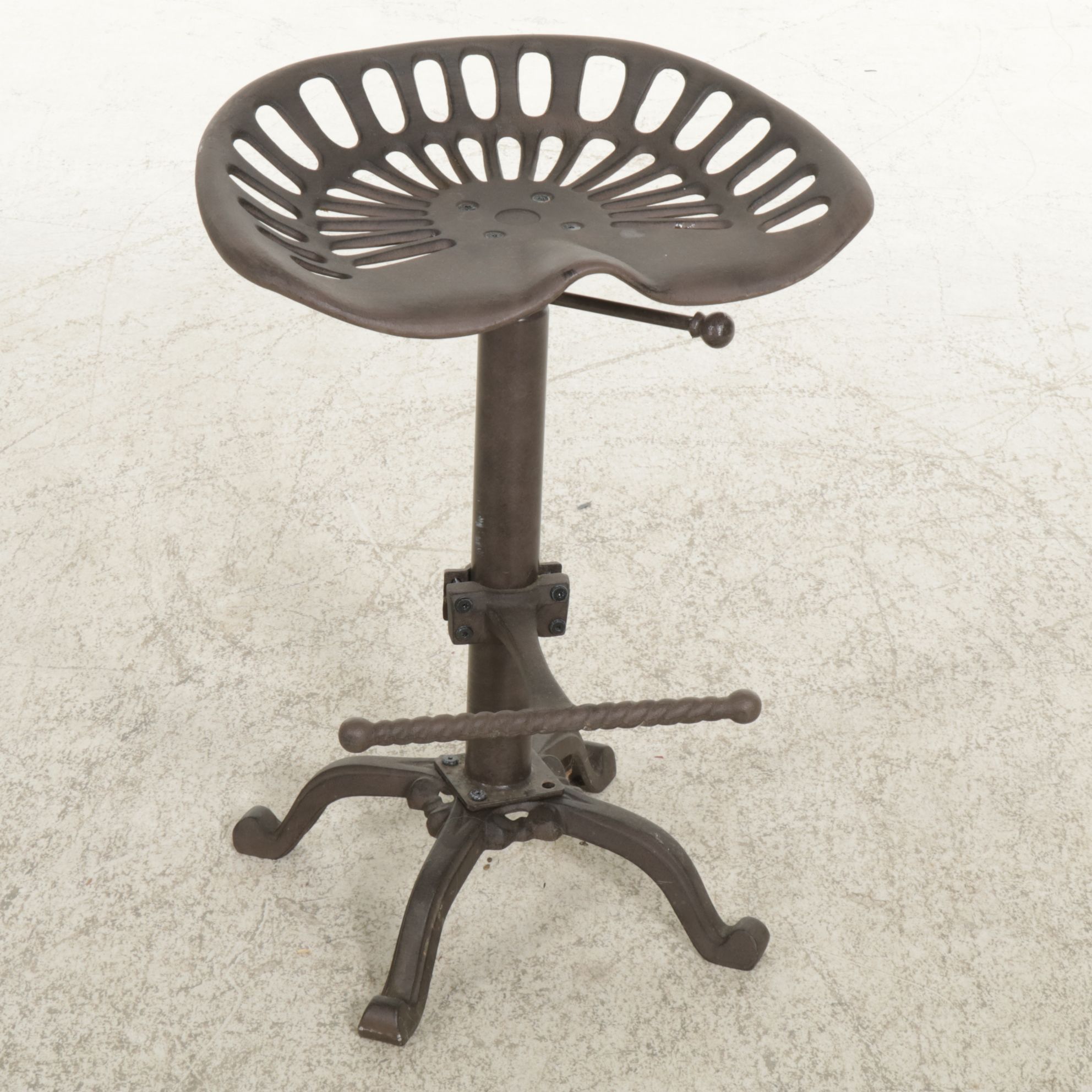 Five Rustic Industrial Style Tractor Seat Barstools