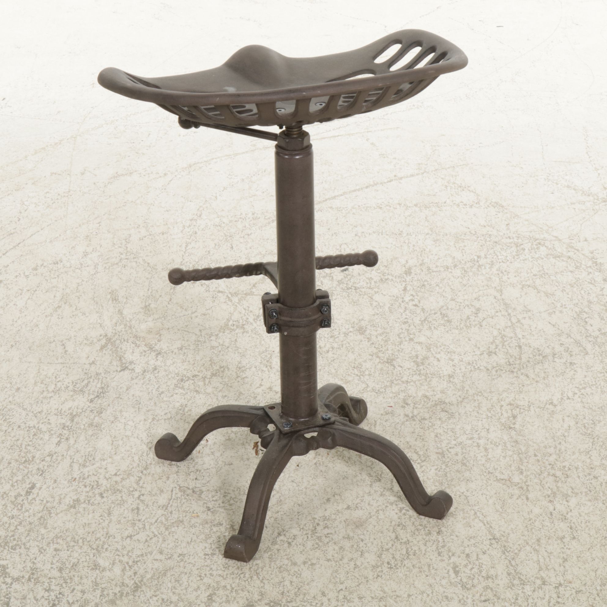 Five Rustic Industrial Style Tractor Seat Barstools