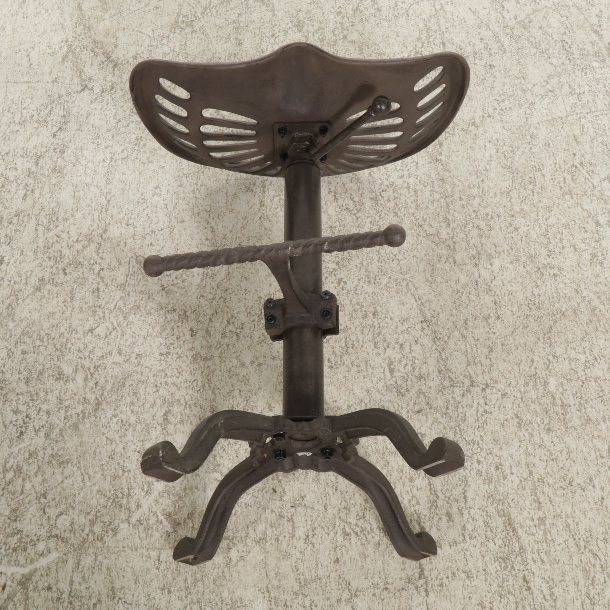 Five Rustic Industrial Style Tractor Seat Barstools