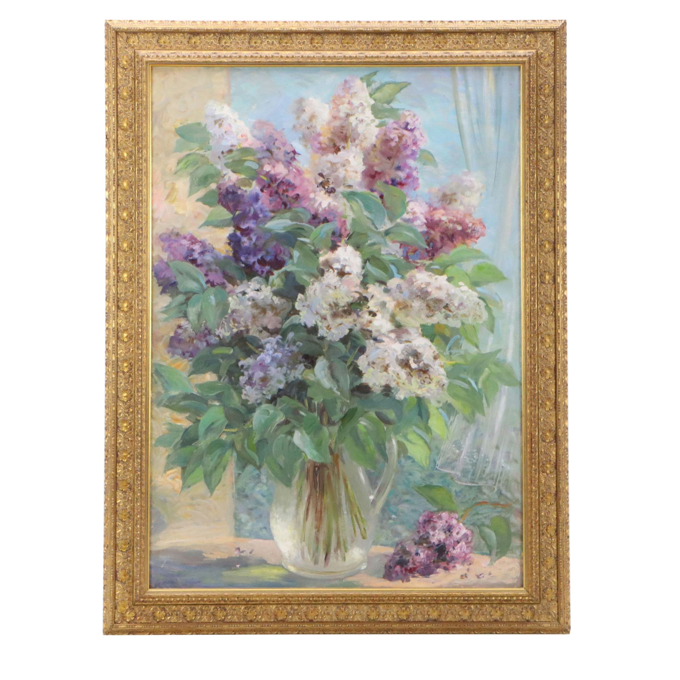 Martynenko Belarusian Still Life Oil Painting "Lilacs," 1998