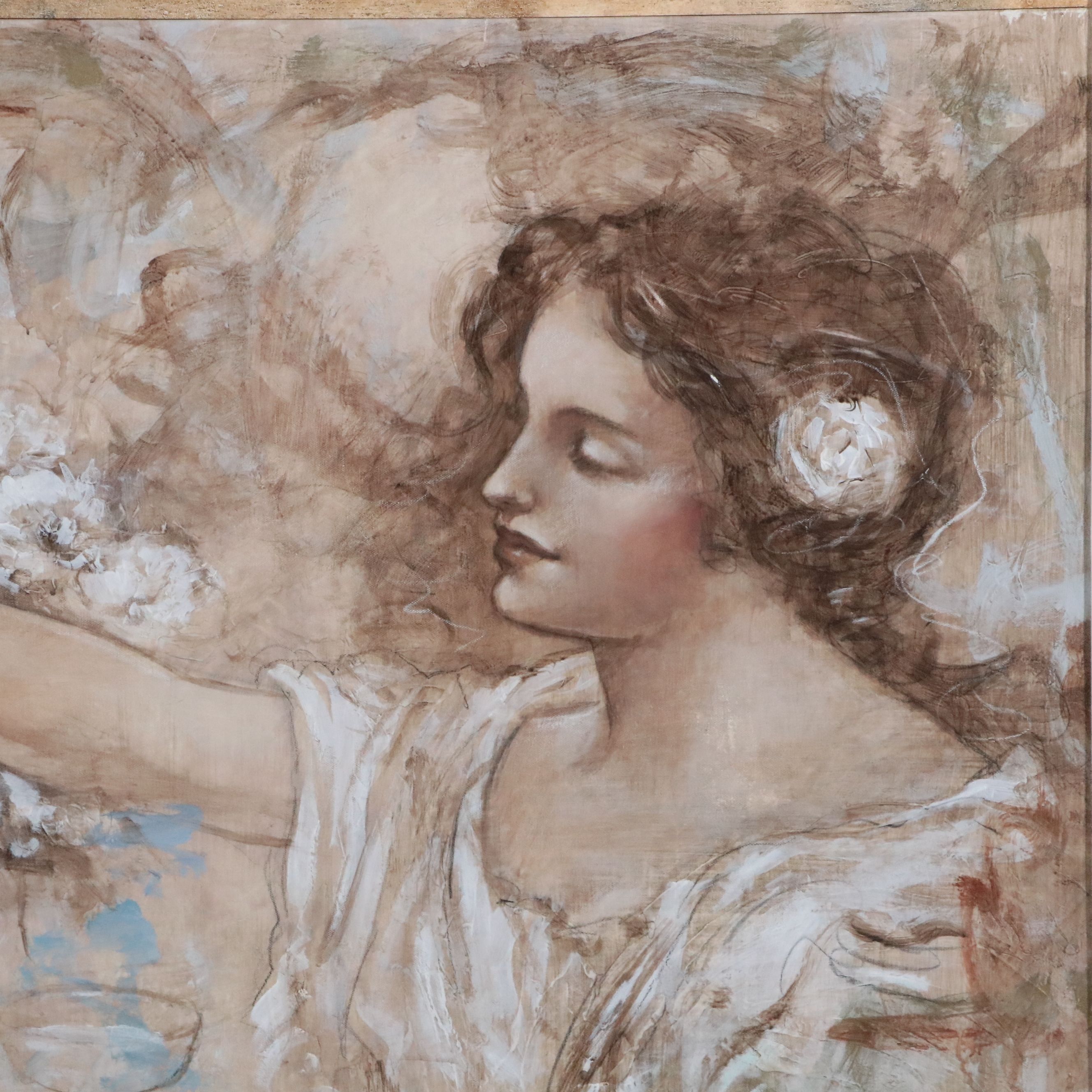François Fressinier Neo-Classical Style Figurative Mixed Media Painting