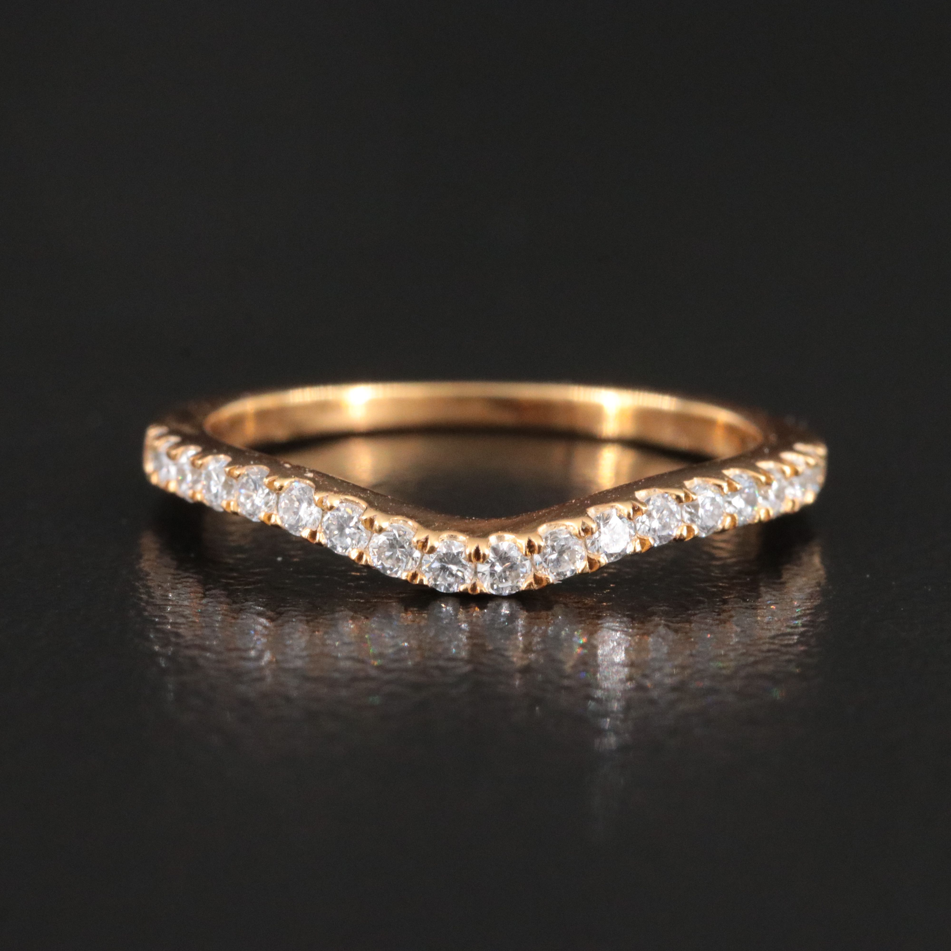 14K 0.26 CTW Diamond Contour Band