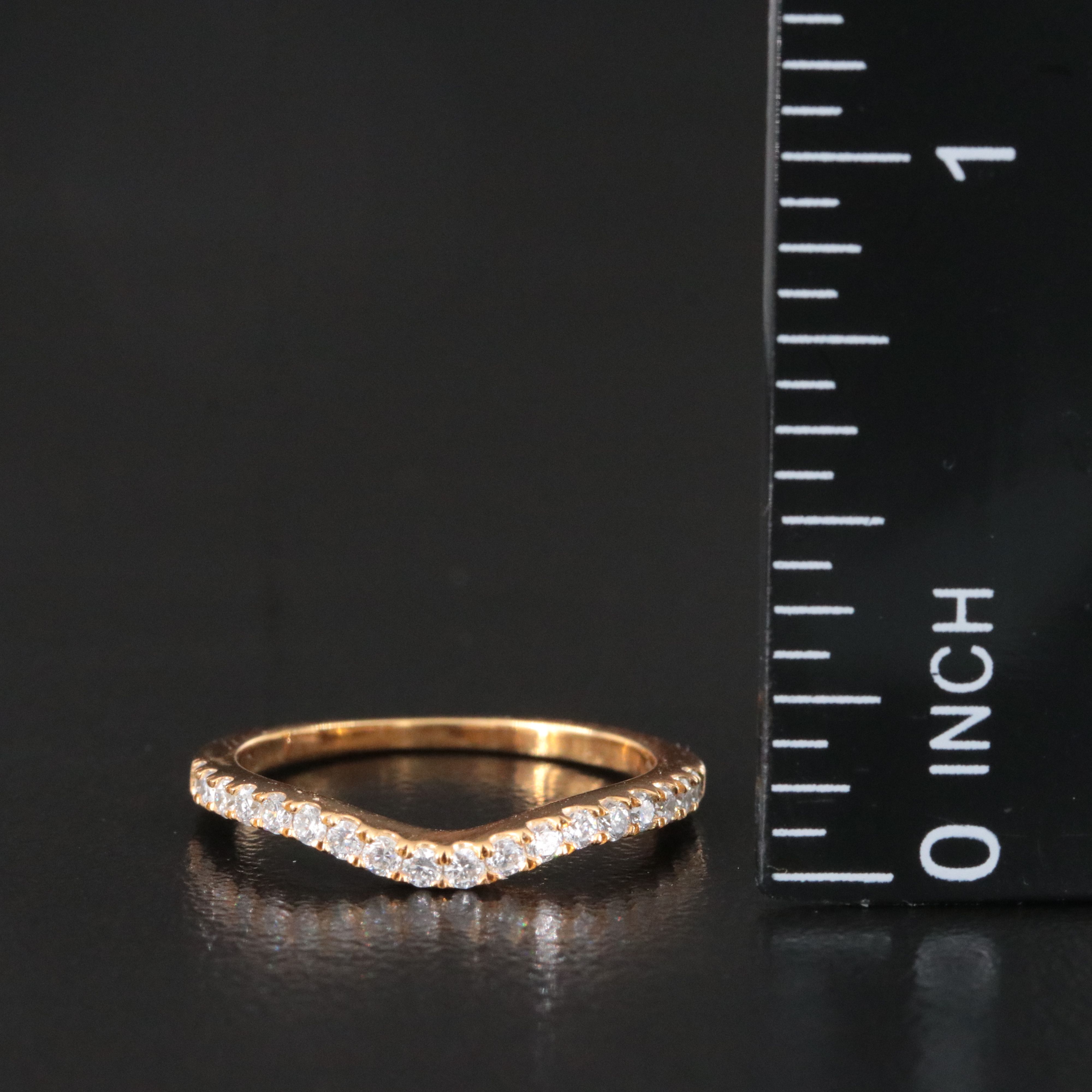 14K 0.26 CTW Diamond Contour Band