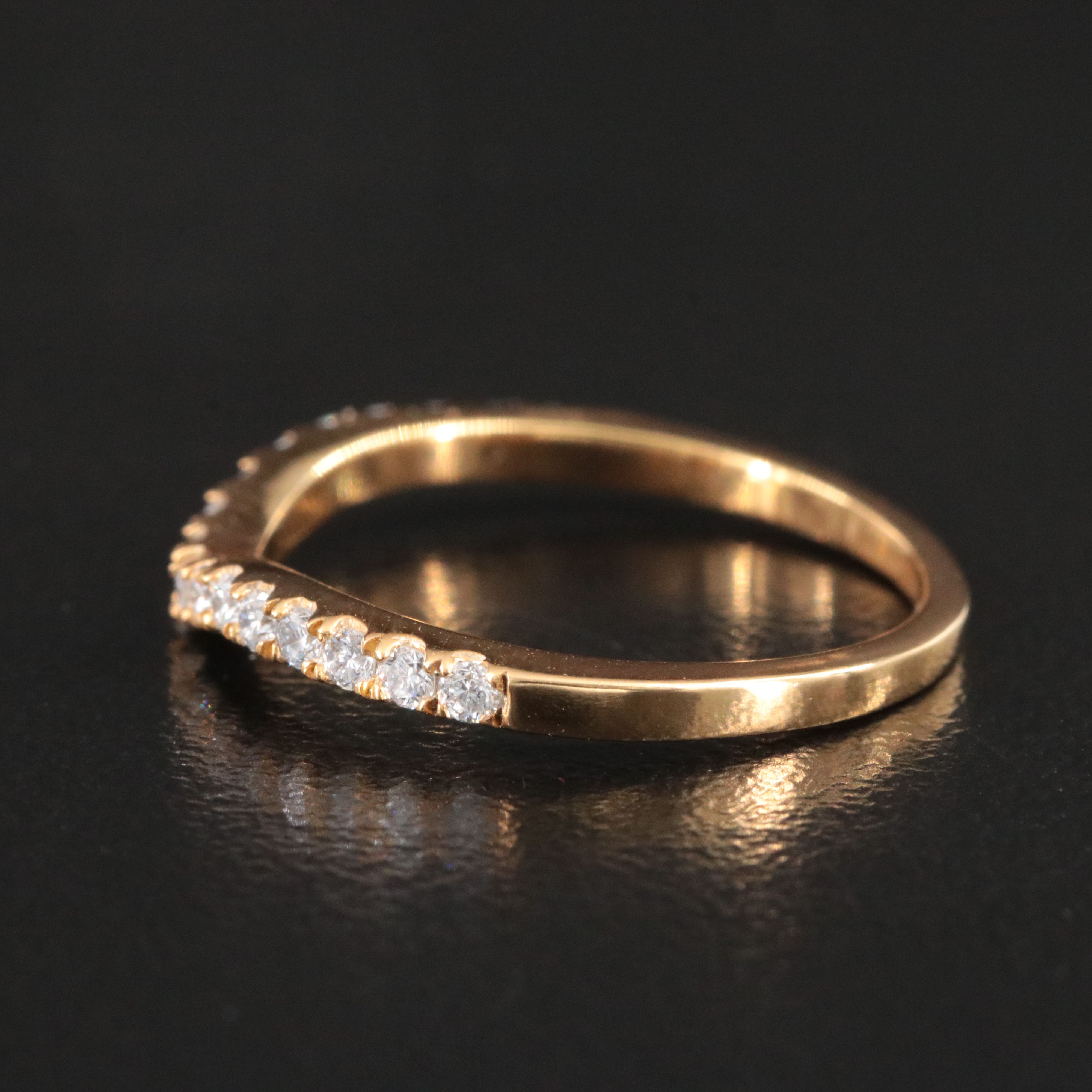 14K 0.26 CTW Diamond Contour Band