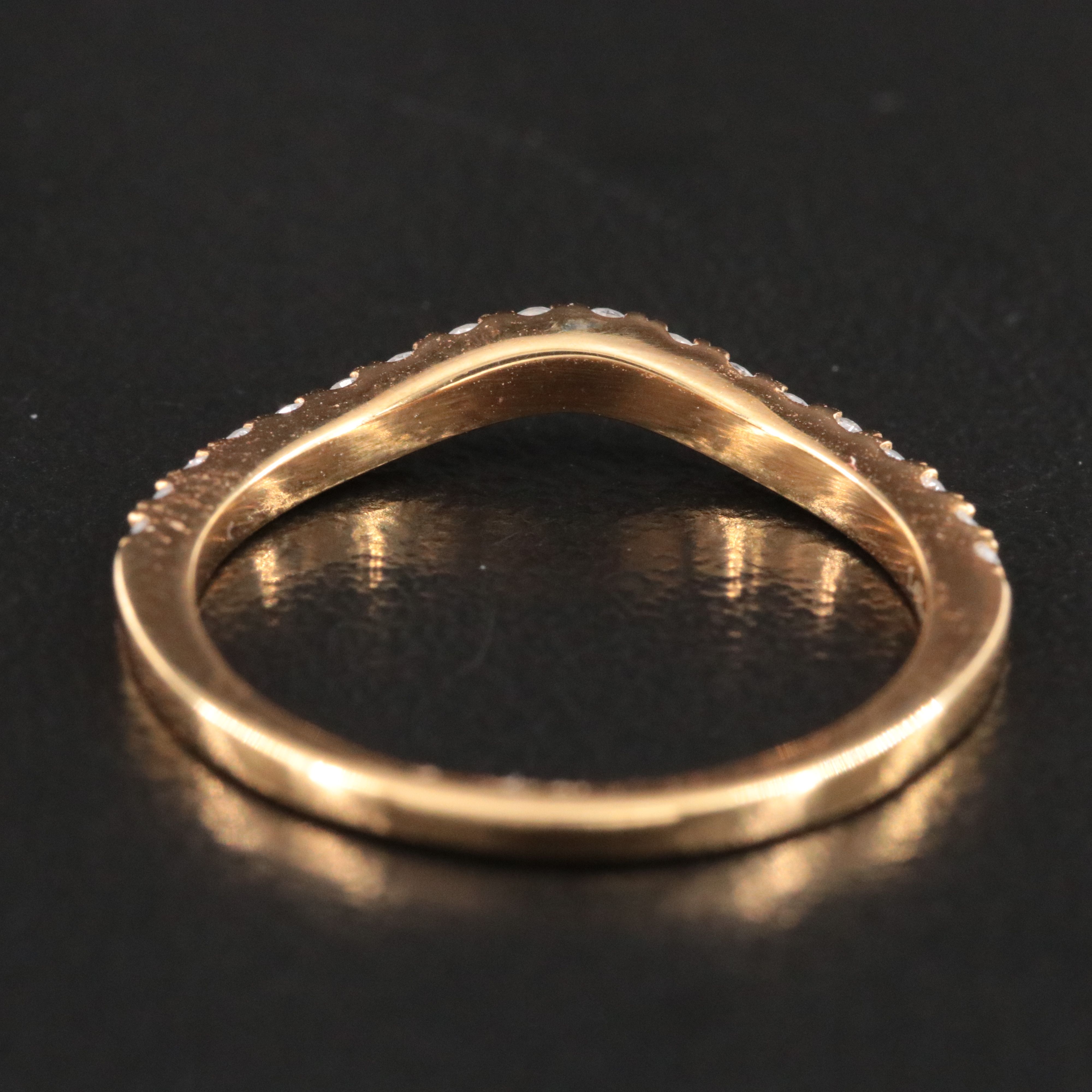 14K 0.26 CTW Diamond Contour Band