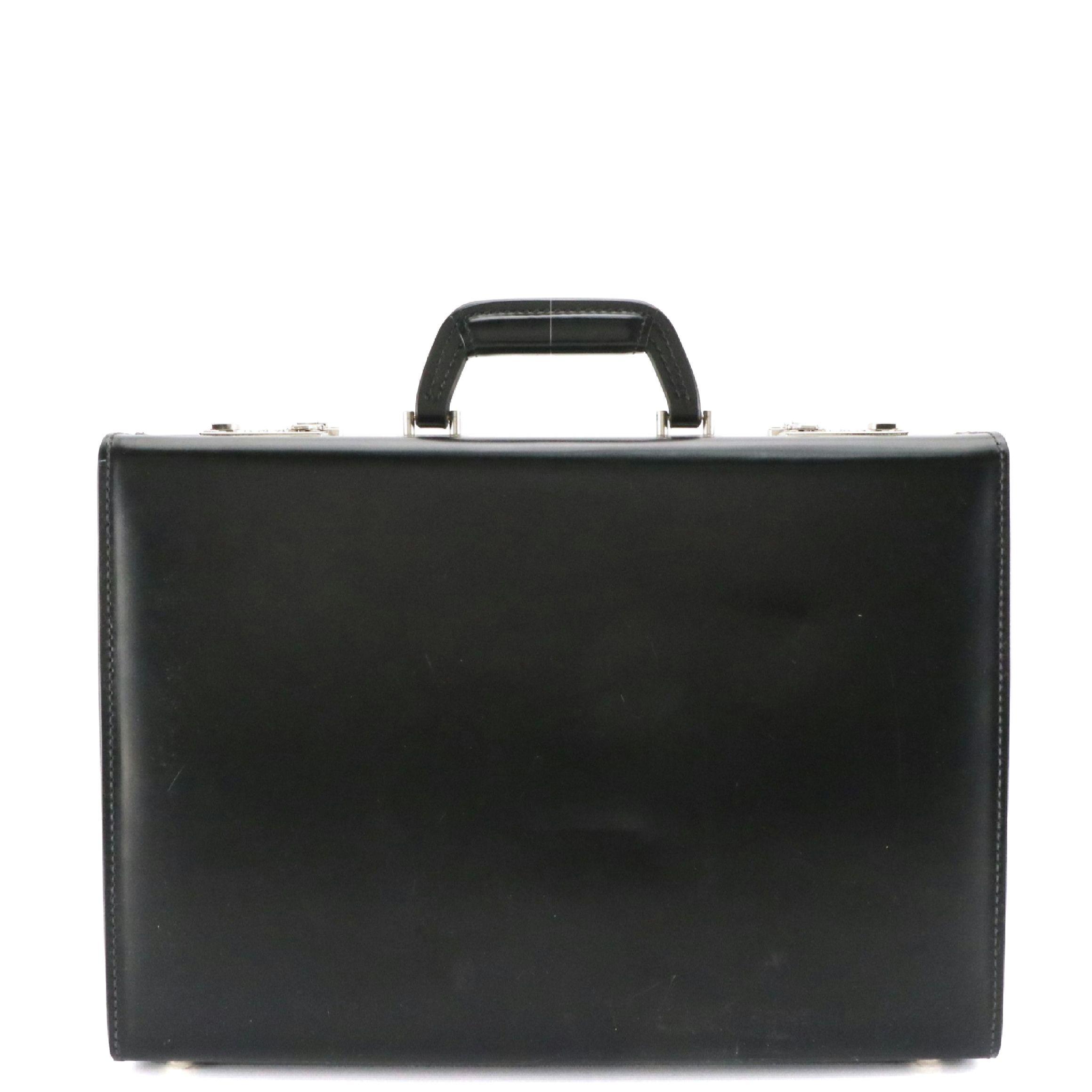 Korchmar Black Cowhide Leather Briefcase