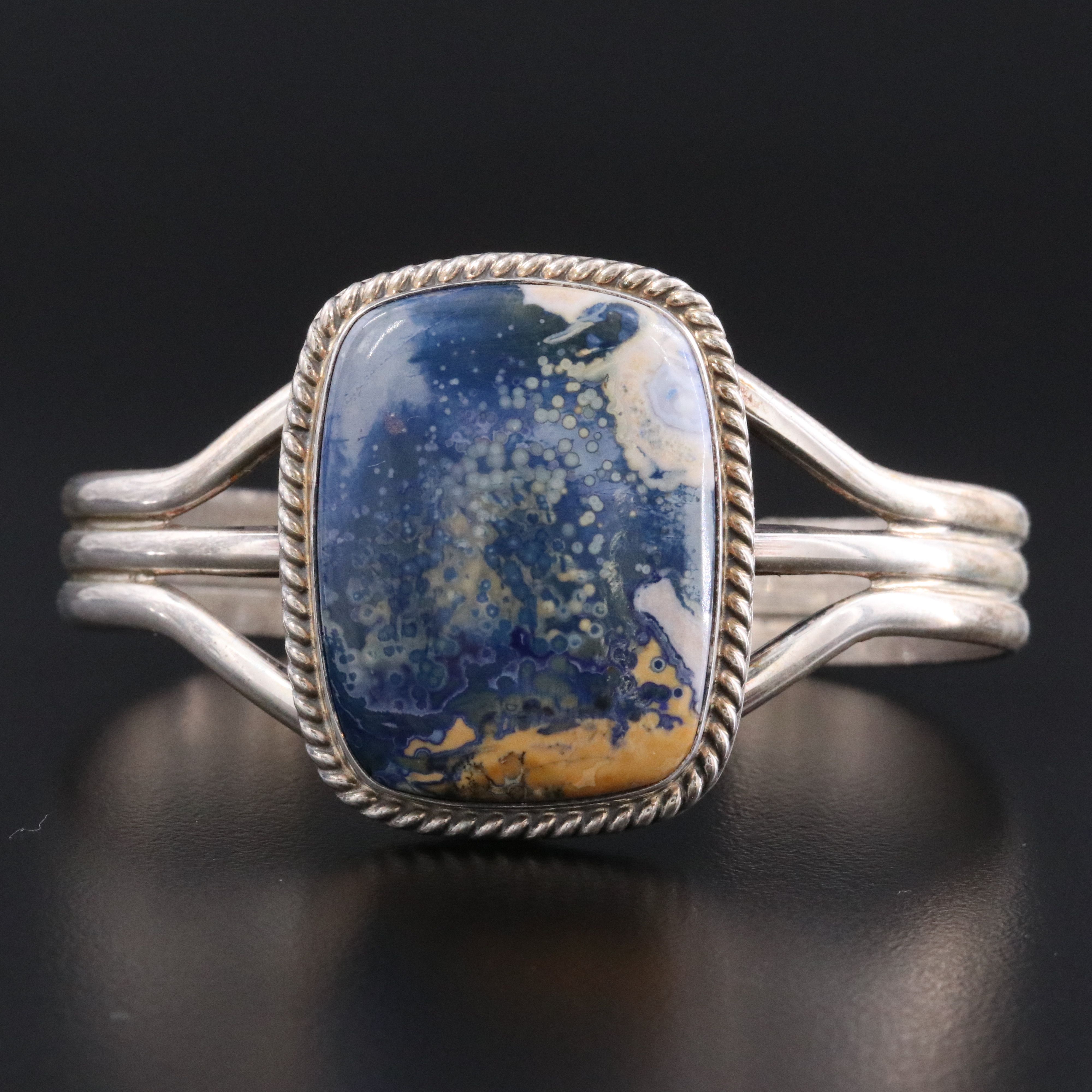 Randy Boyd Navajo Diné Sterling Jasper Cuff Bracelet