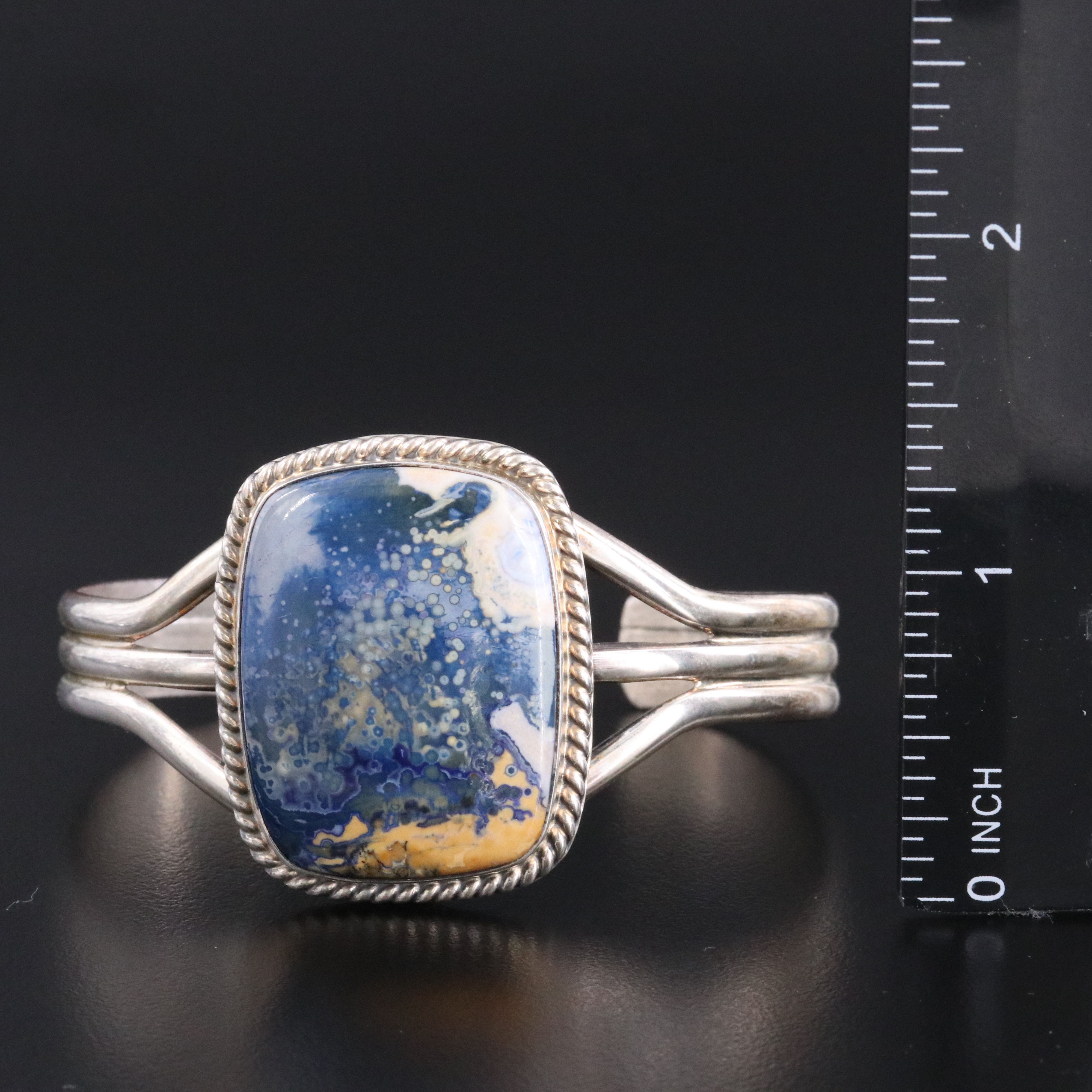 Randy Boyd Navajo Diné Sterling Jasper Cuff Bracelet