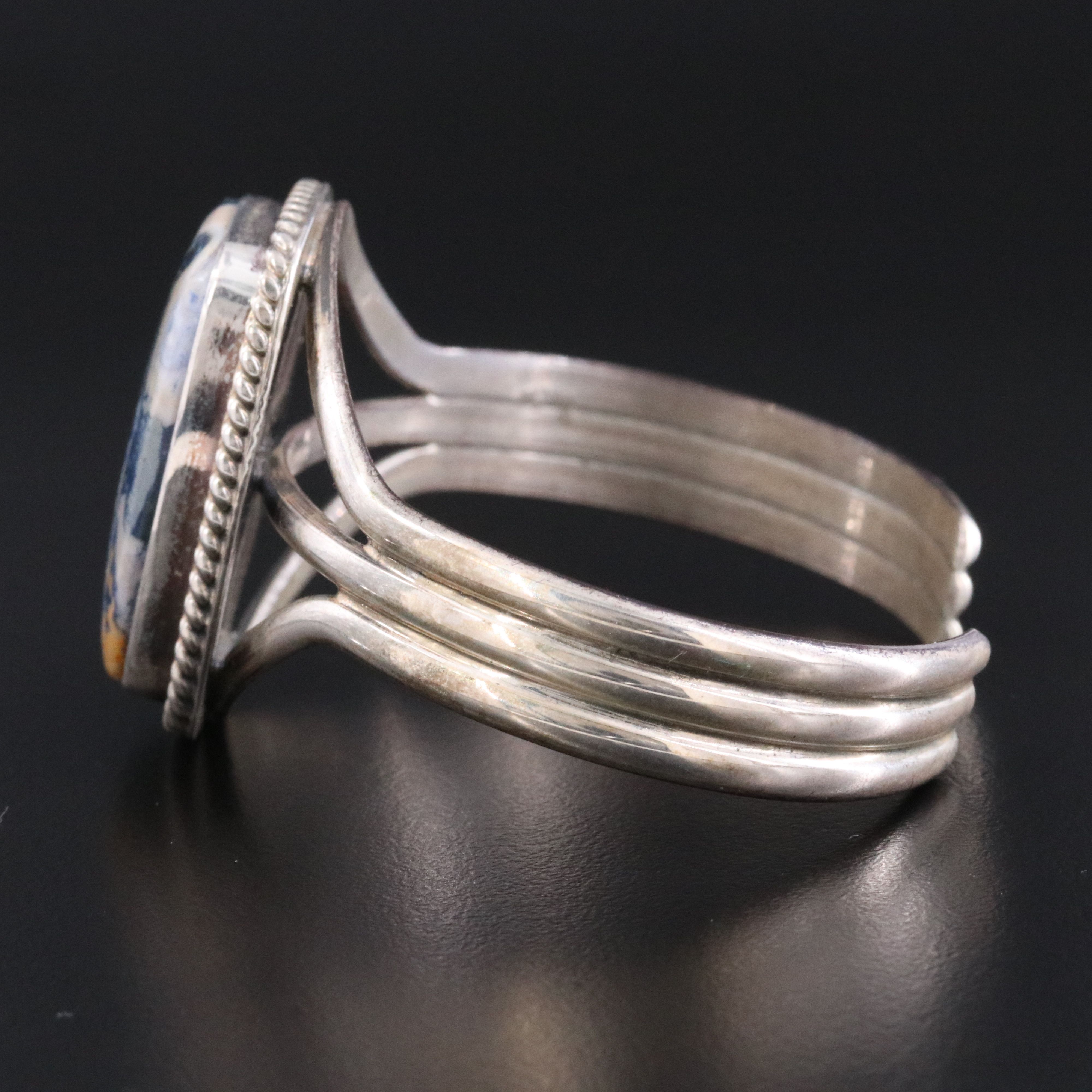 Randy Boyd Navajo Diné Sterling Jasper Cuff Bracelet