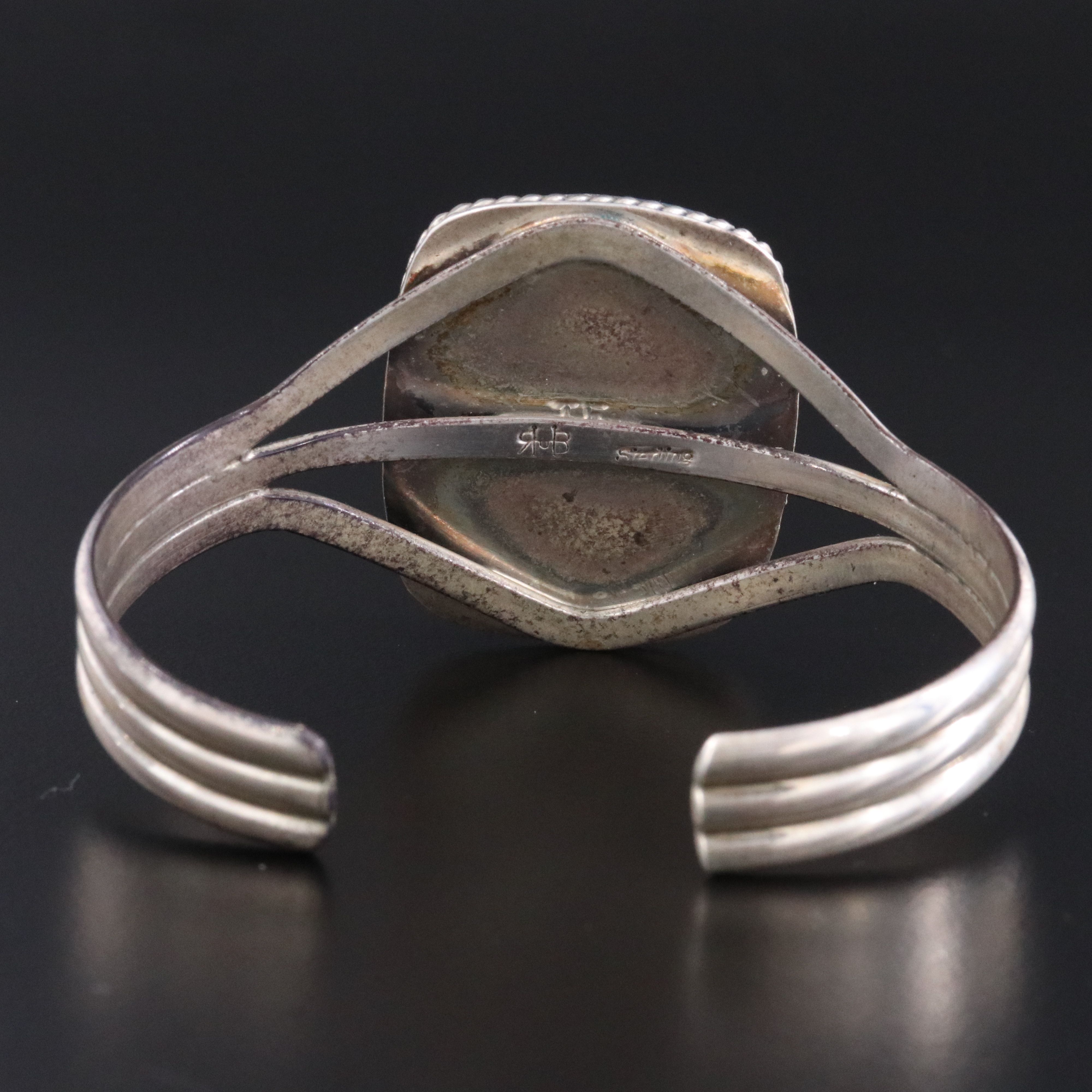 Randy Boyd Navajo Diné Sterling Jasper Cuff Bracelet