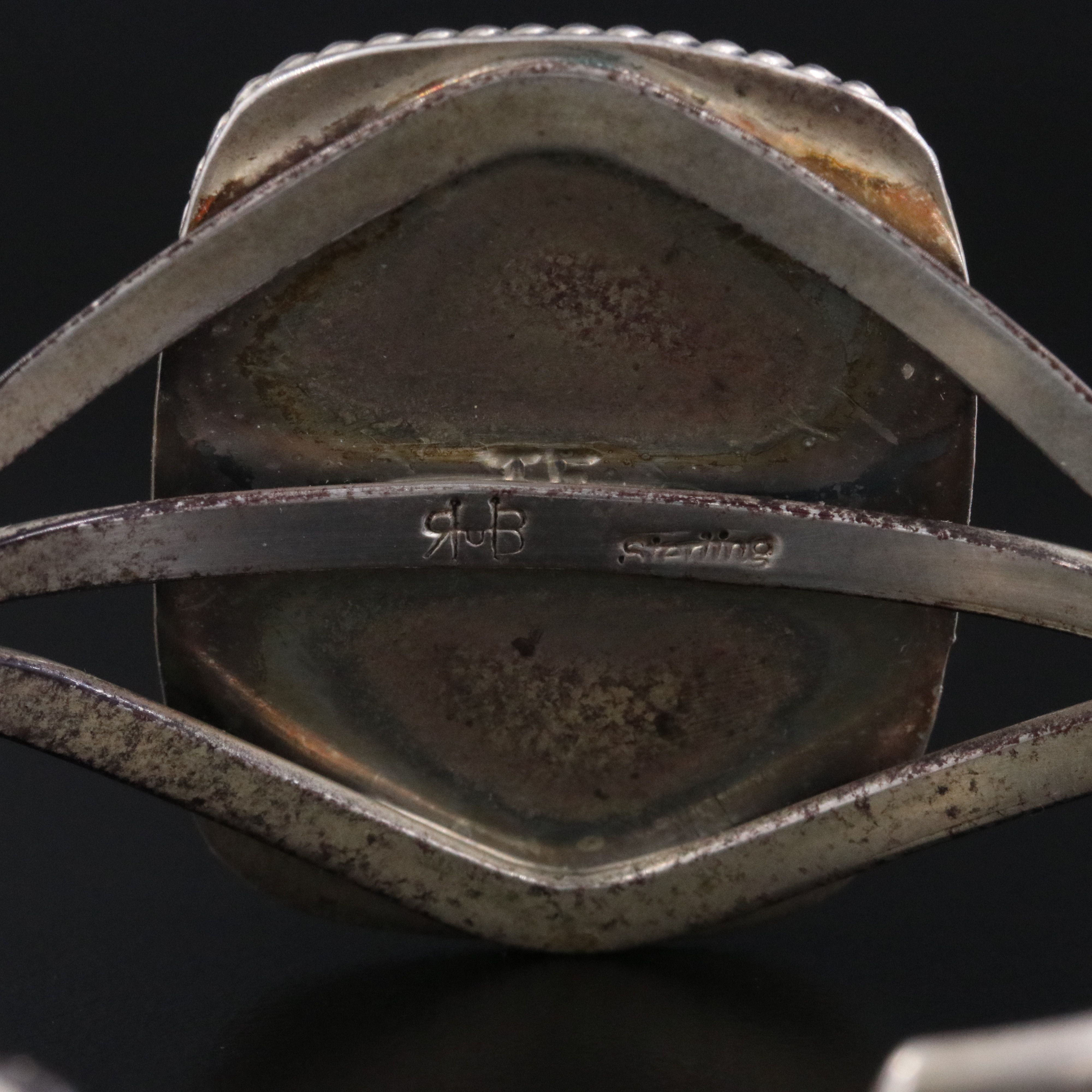 Randy Boyd Navajo Diné Sterling Jasper Cuff Bracelet