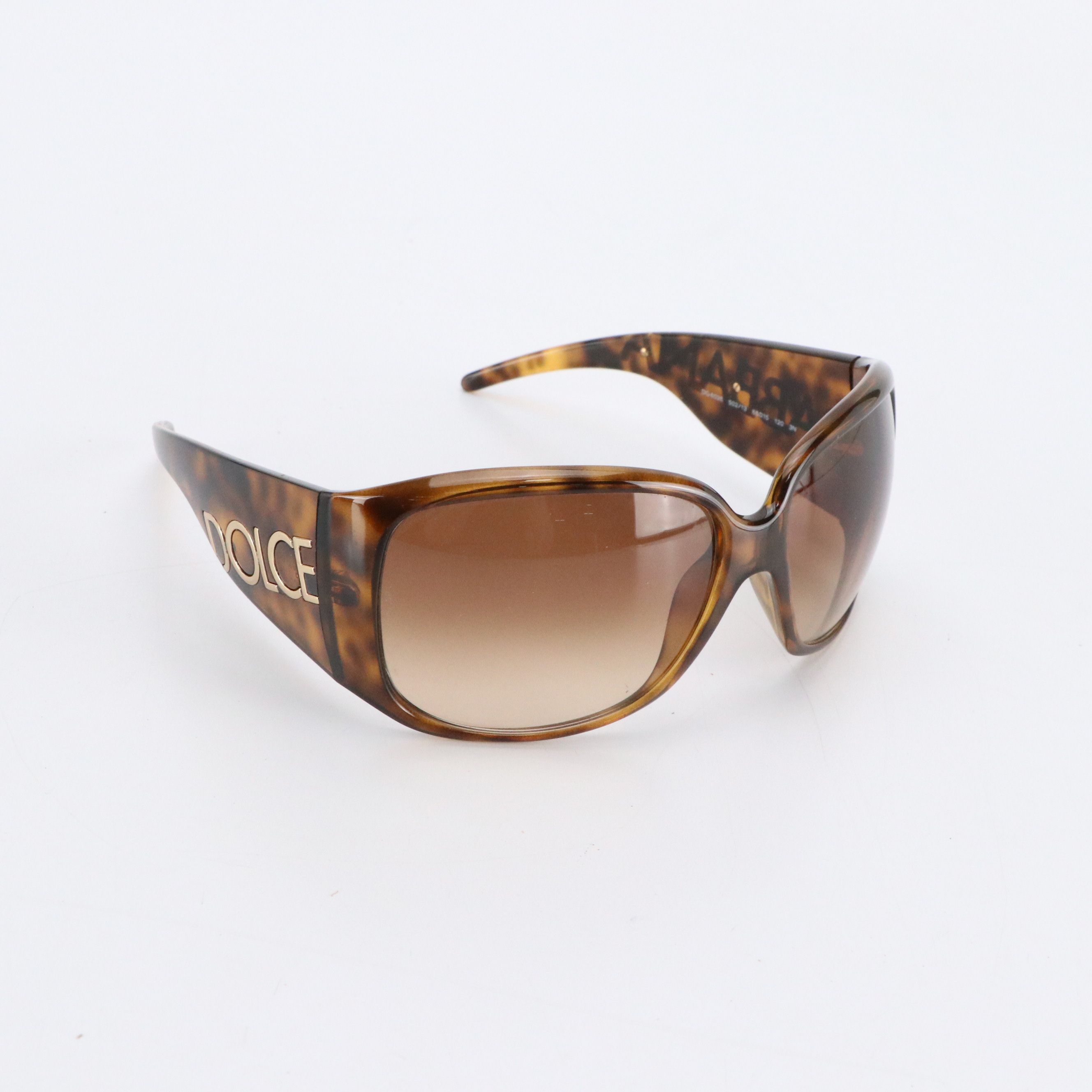 Dolce & Gabbana DG6026 Havana Wrap Sunglasses with Case and Box