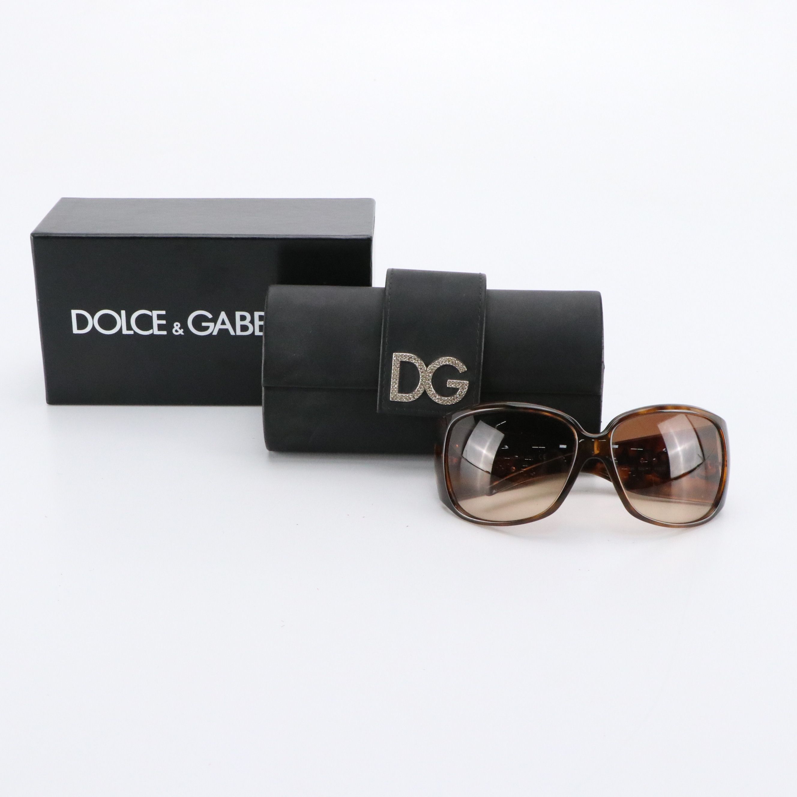 Dolce & Gabbana DG6026 Havana Wrap Sunglasses with Case and Box