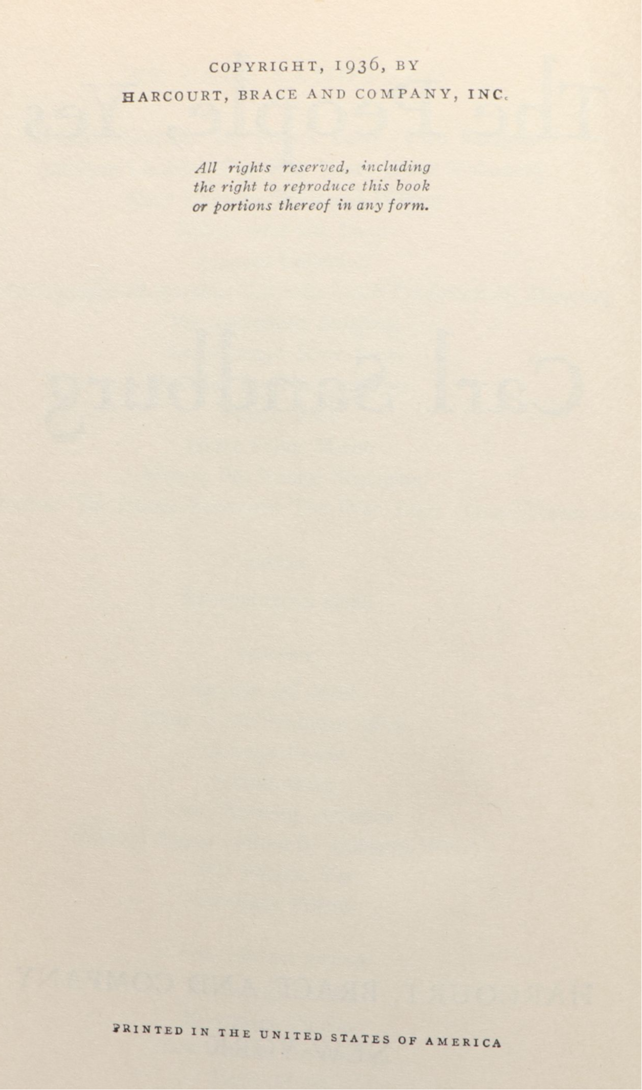 "The People, Yes" by Carl Sandburg, 1936