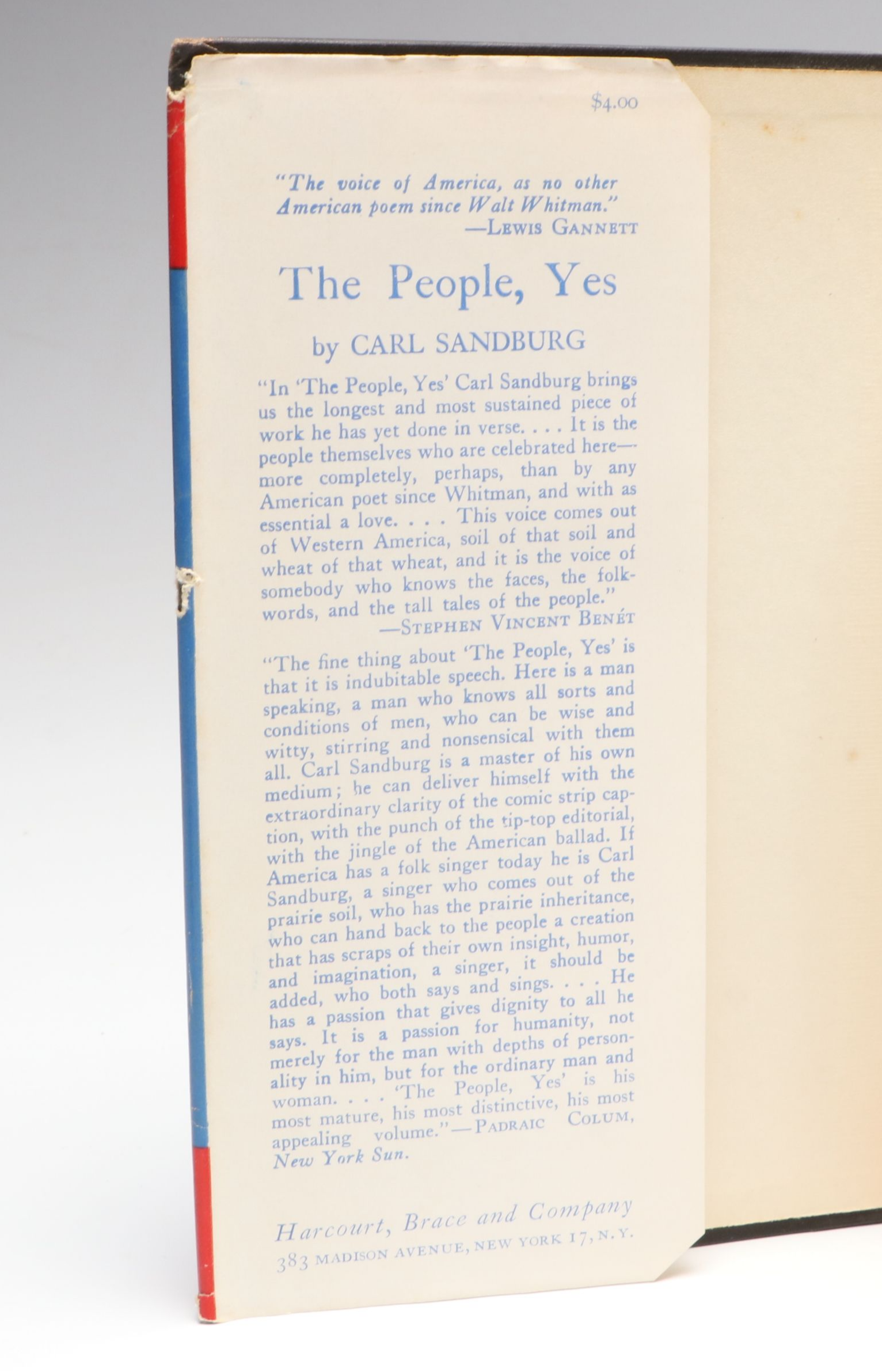 "The People, Yes" by Carl Sandburg, 1936