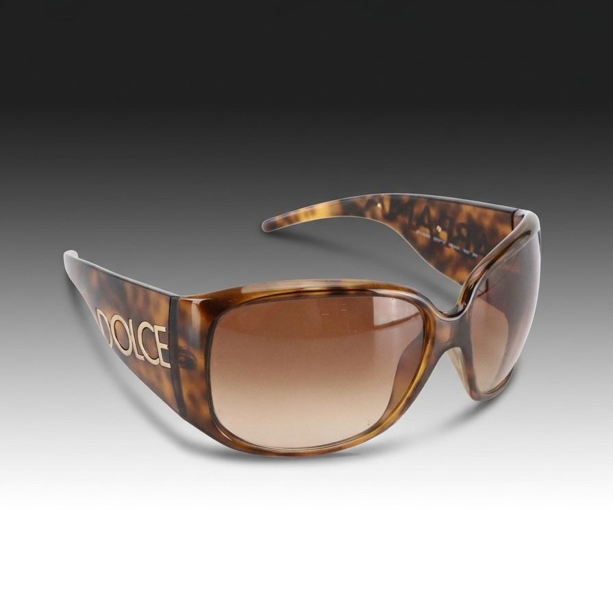 Dolce & Gabbana DG6026 Havana Wrap Sunglasses with Case and Box