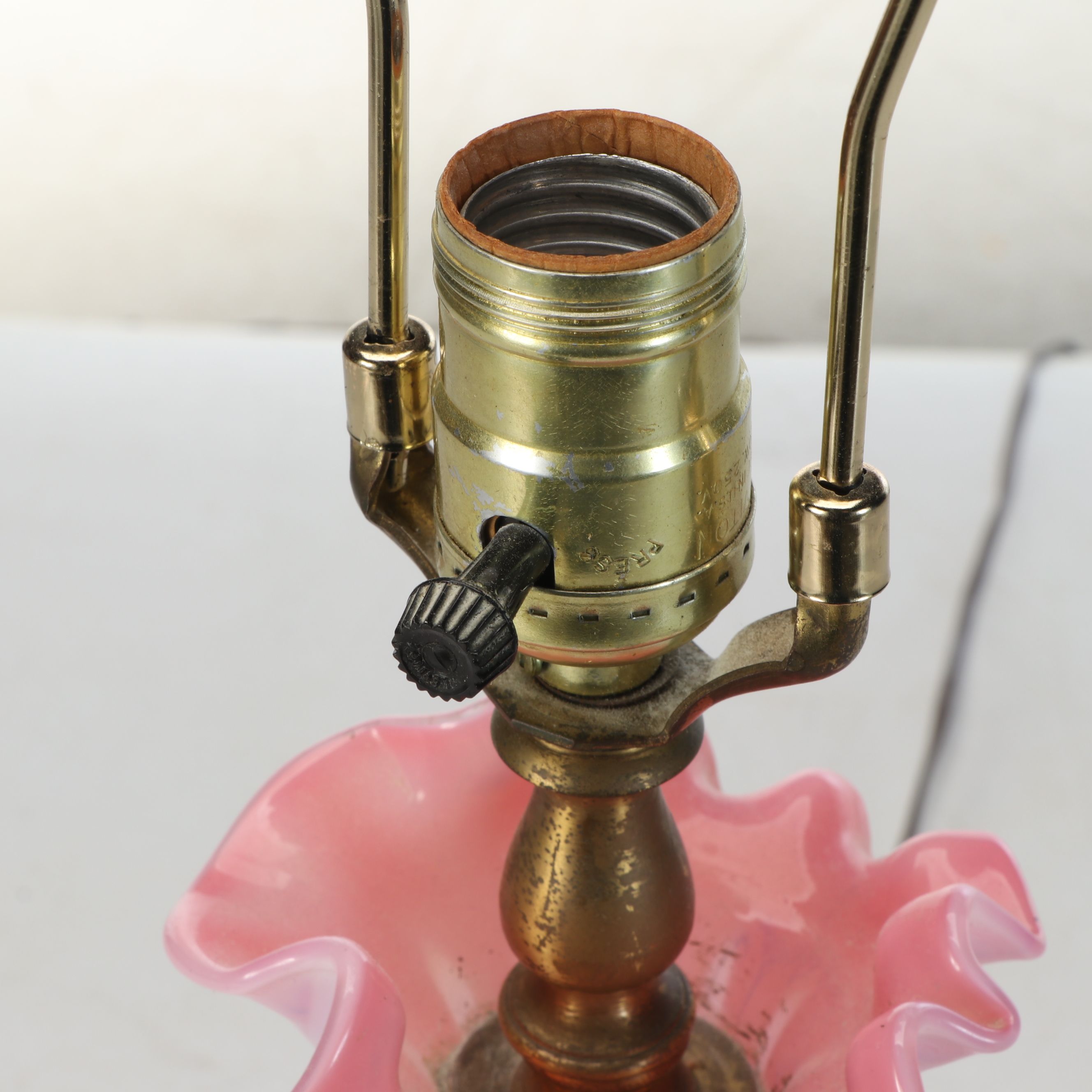 Pink Coin Dot Glass Pitcher Adapted as Table Lamp