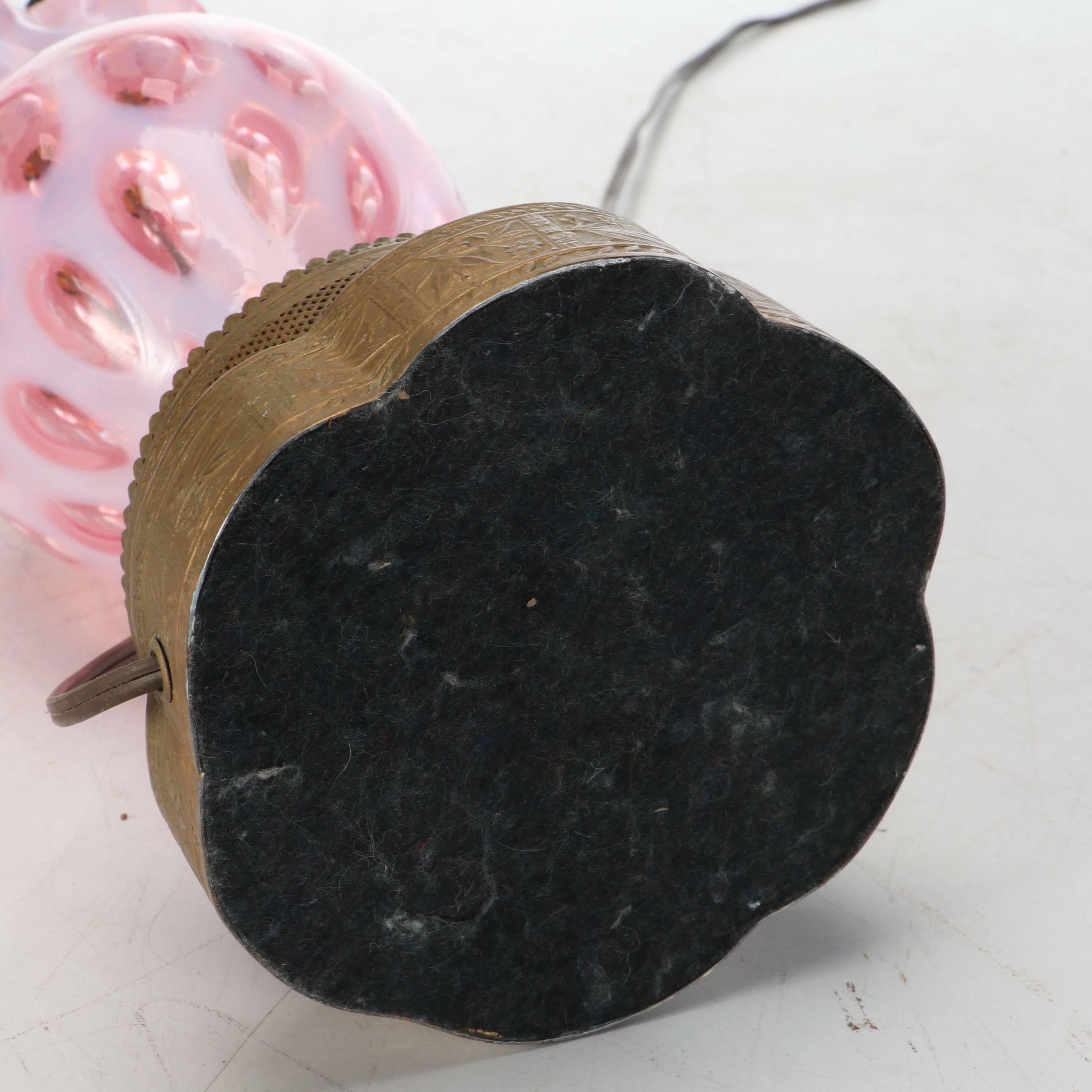 Pink Coin Dot Glass Pitcher Adapted as Table Lamp