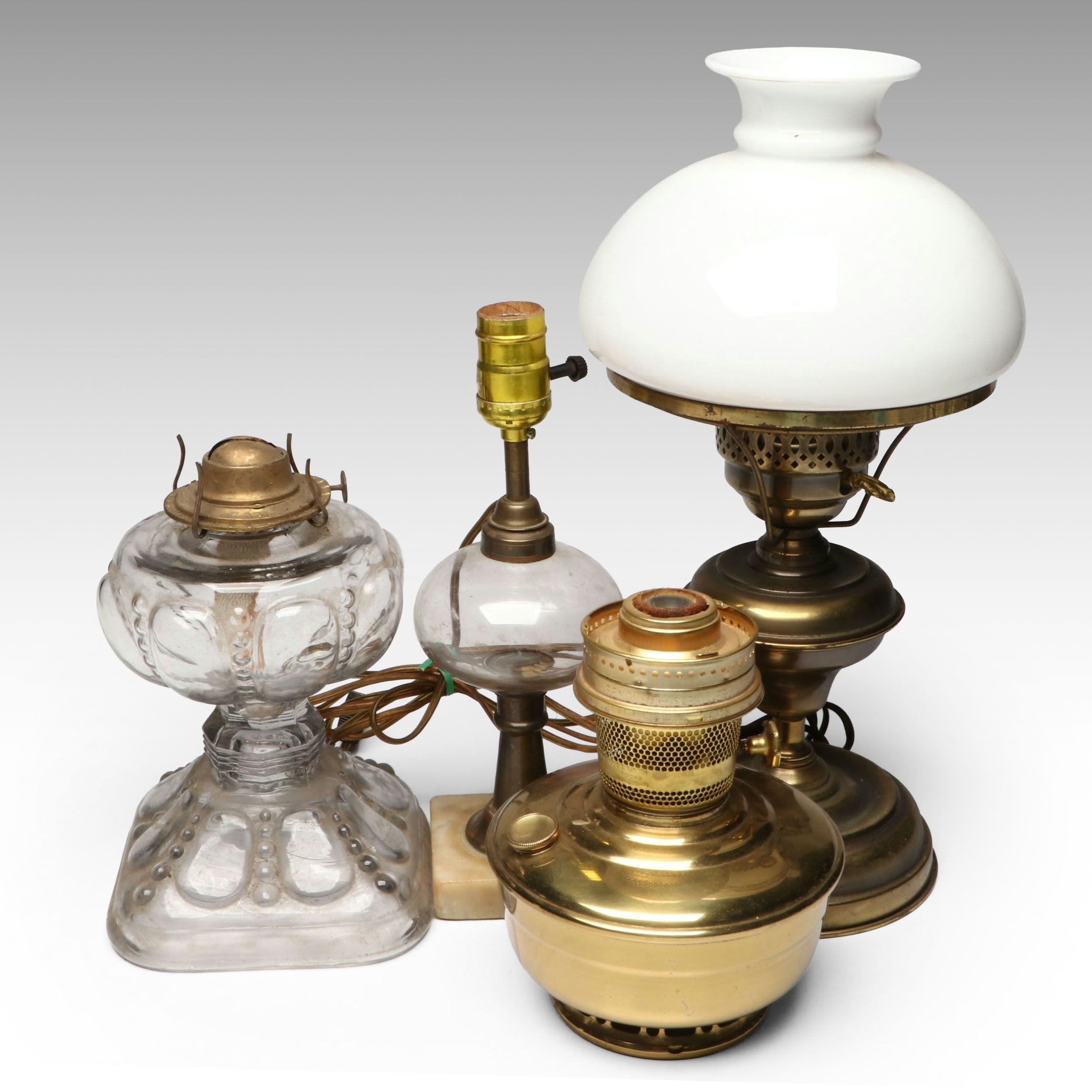 EAPG Oil Lamp with P&A, Aladdin and Other Oil Lamps, Adapted