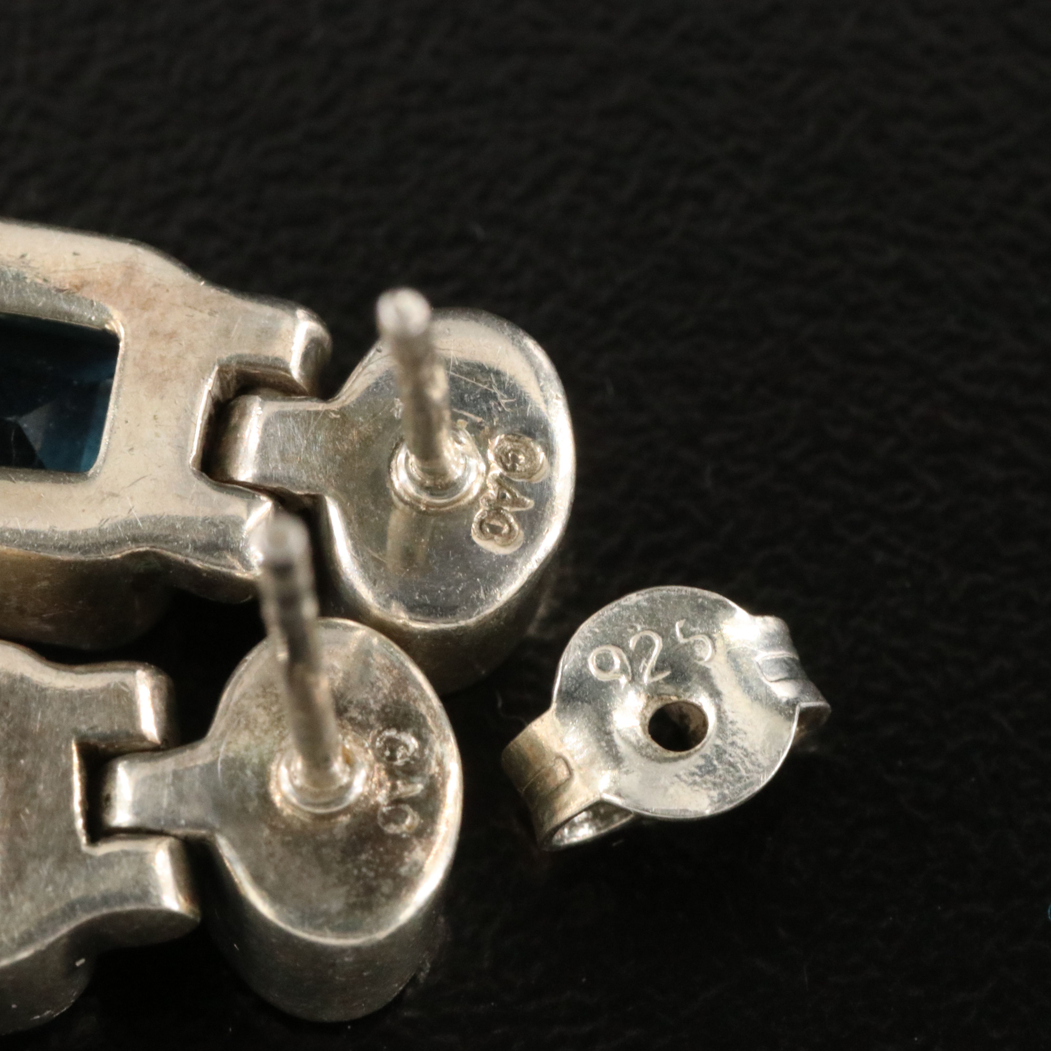 Sterling Blue Topaz and Iolite Necklace and Earrings