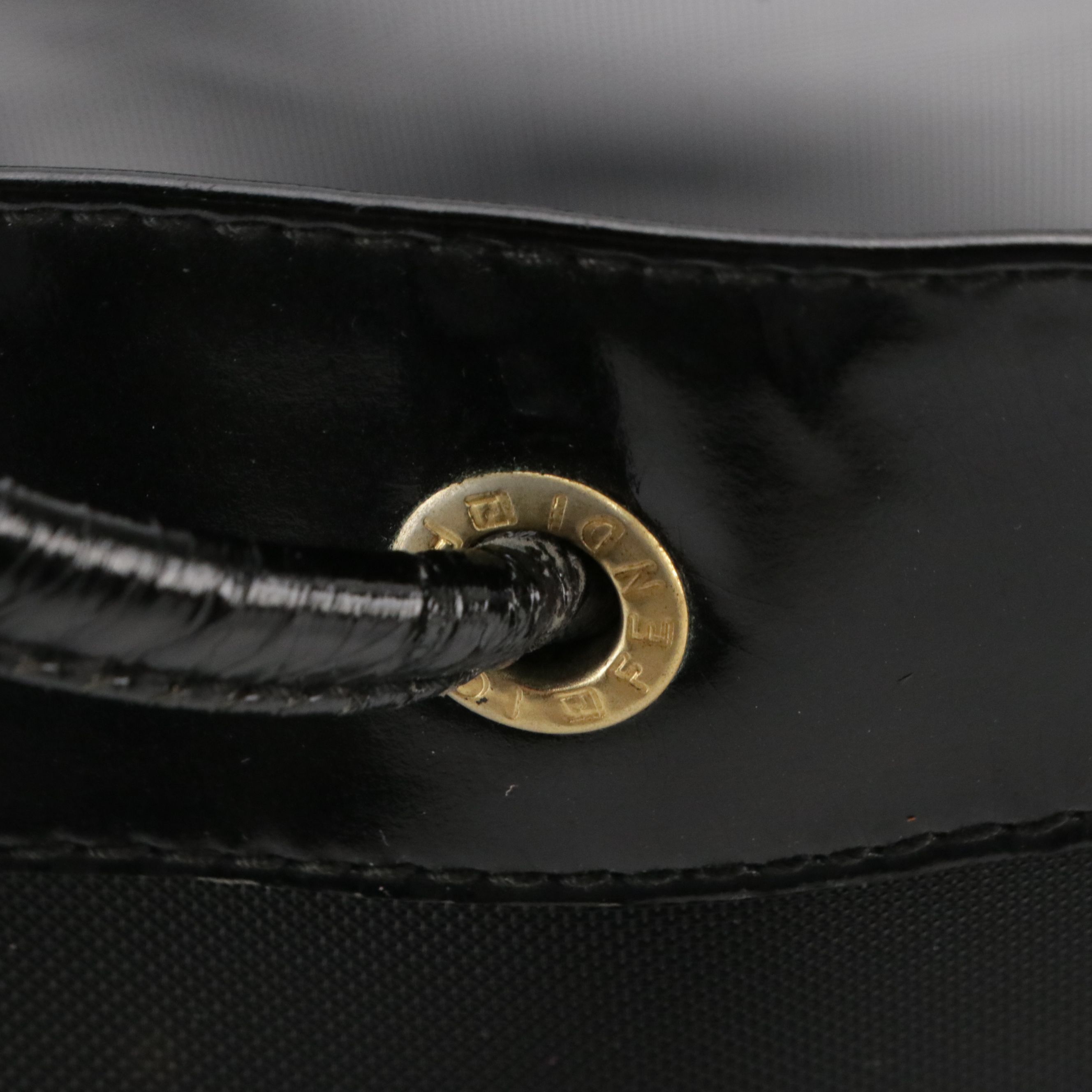 Fendi Black Mesh Shopper Tote Bag with Shiny Leather Trim