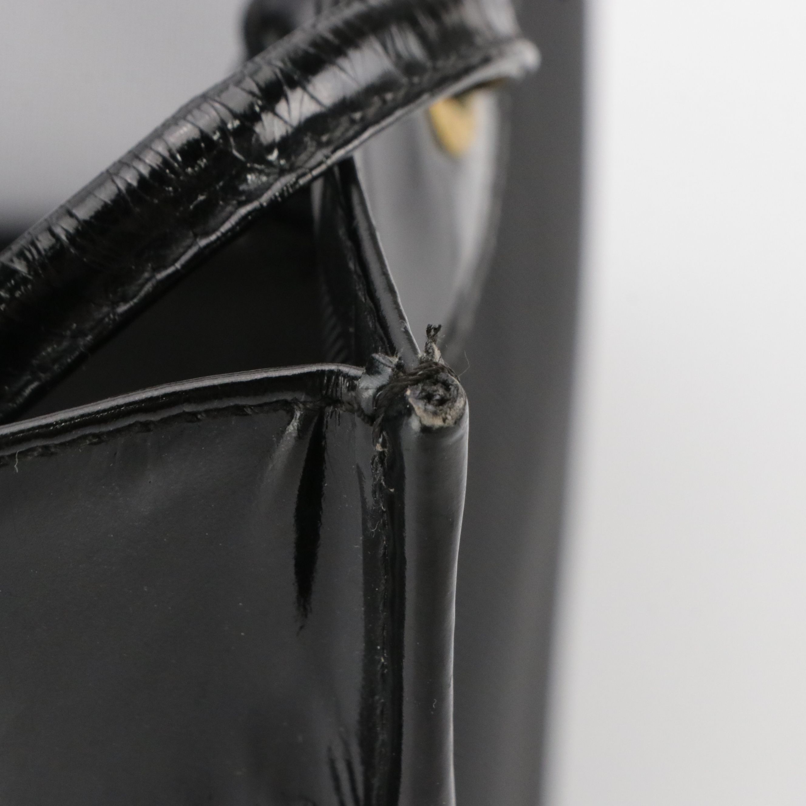 Fendi Black Mesh Shopper Tote Bag with Shiny Leather Trim