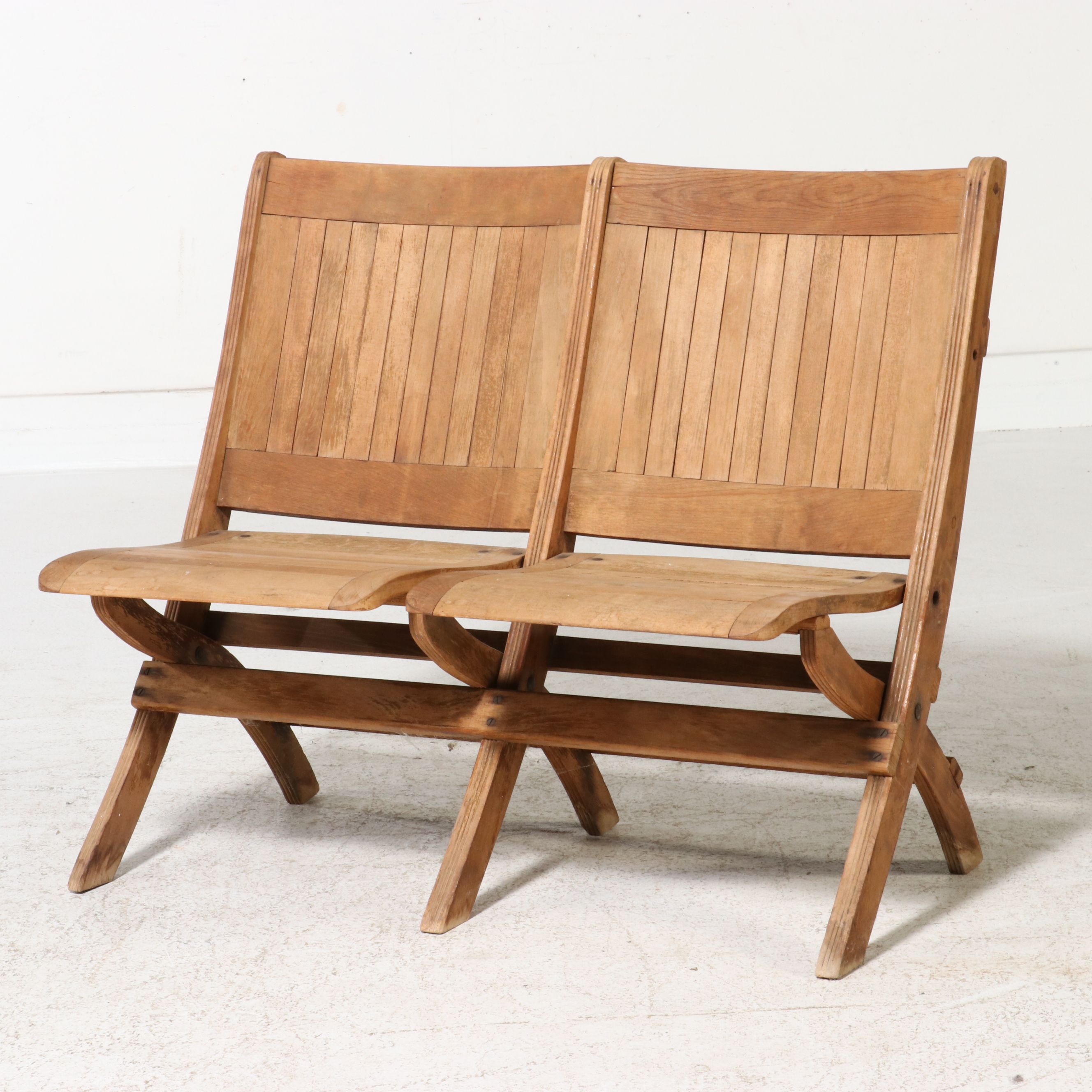 Vintage Double-Seat Folding Bench