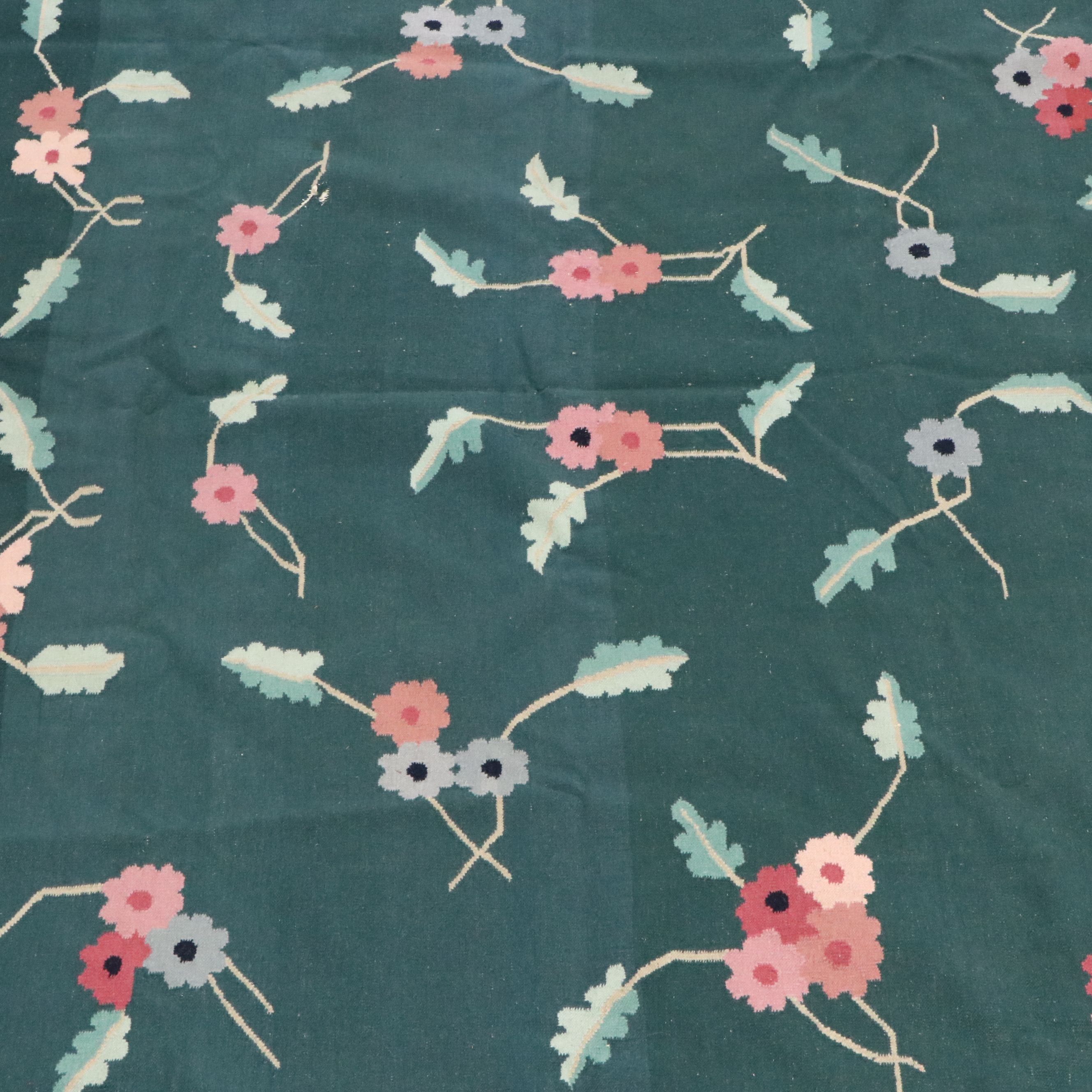 7'5 x 10' Handwoven Indian Dhurrie Area Rug