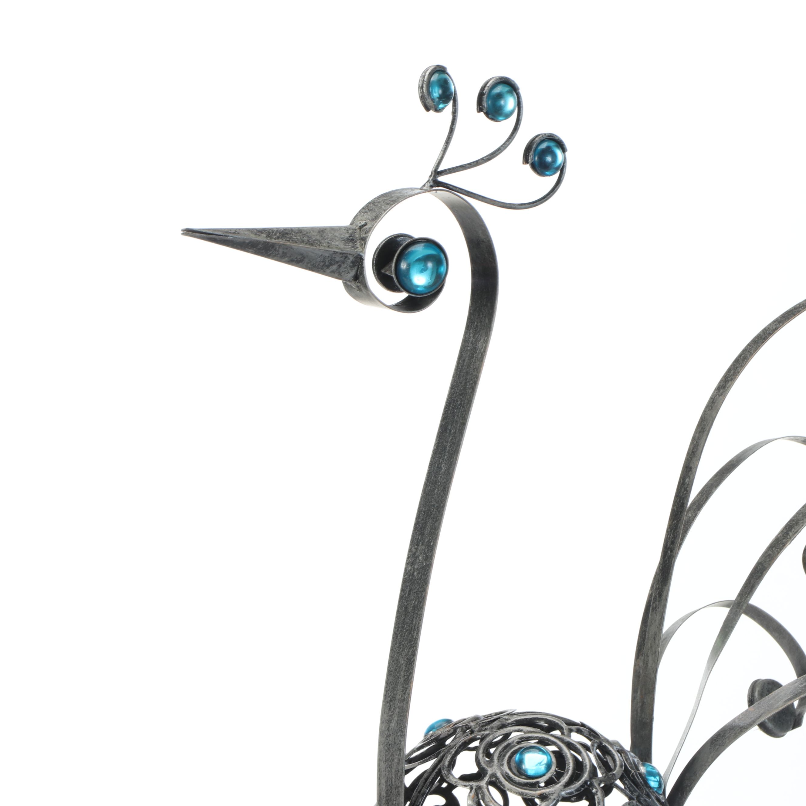 Pewter Filigree Bird Garden Statue