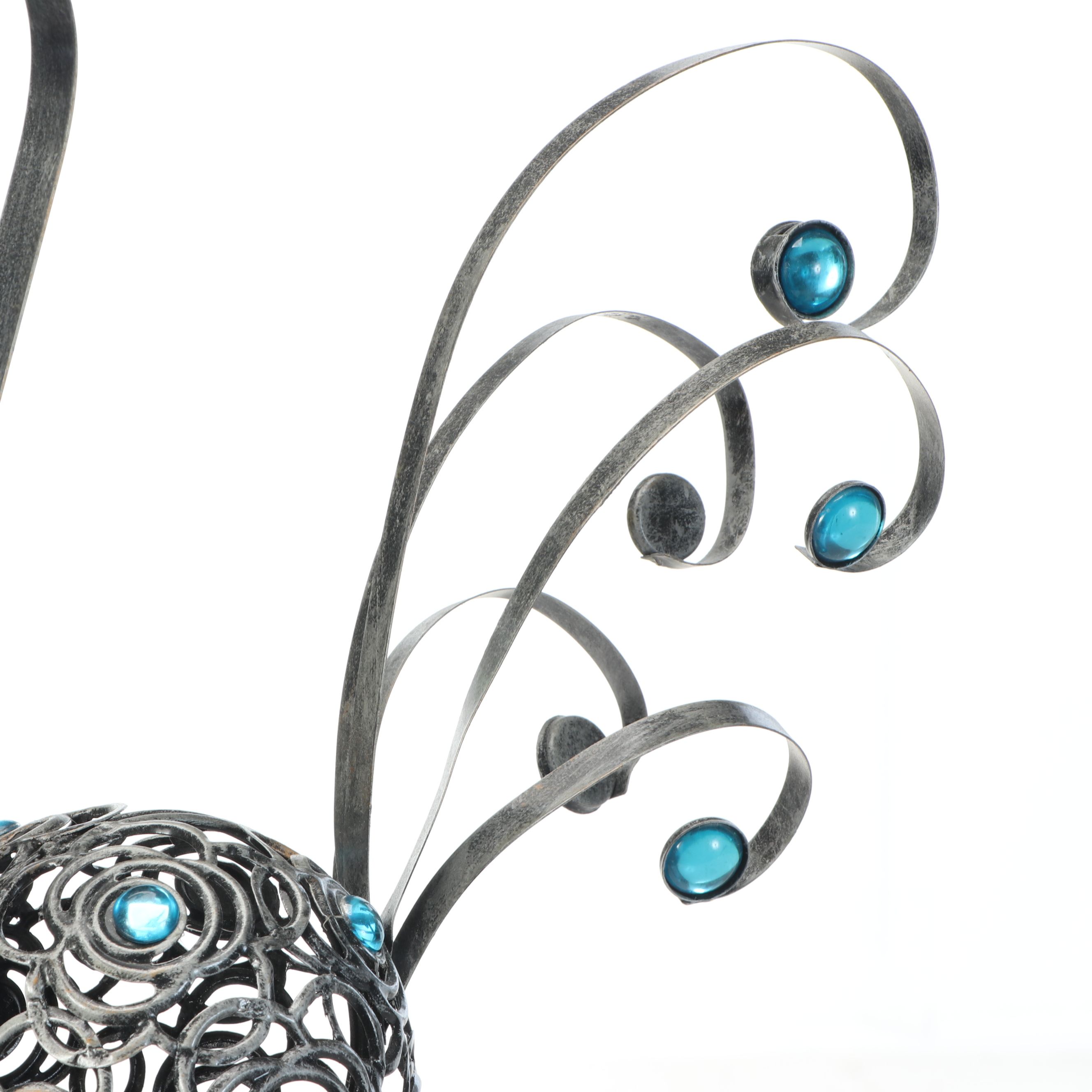 Pewter Filigree Bird Garden Statue