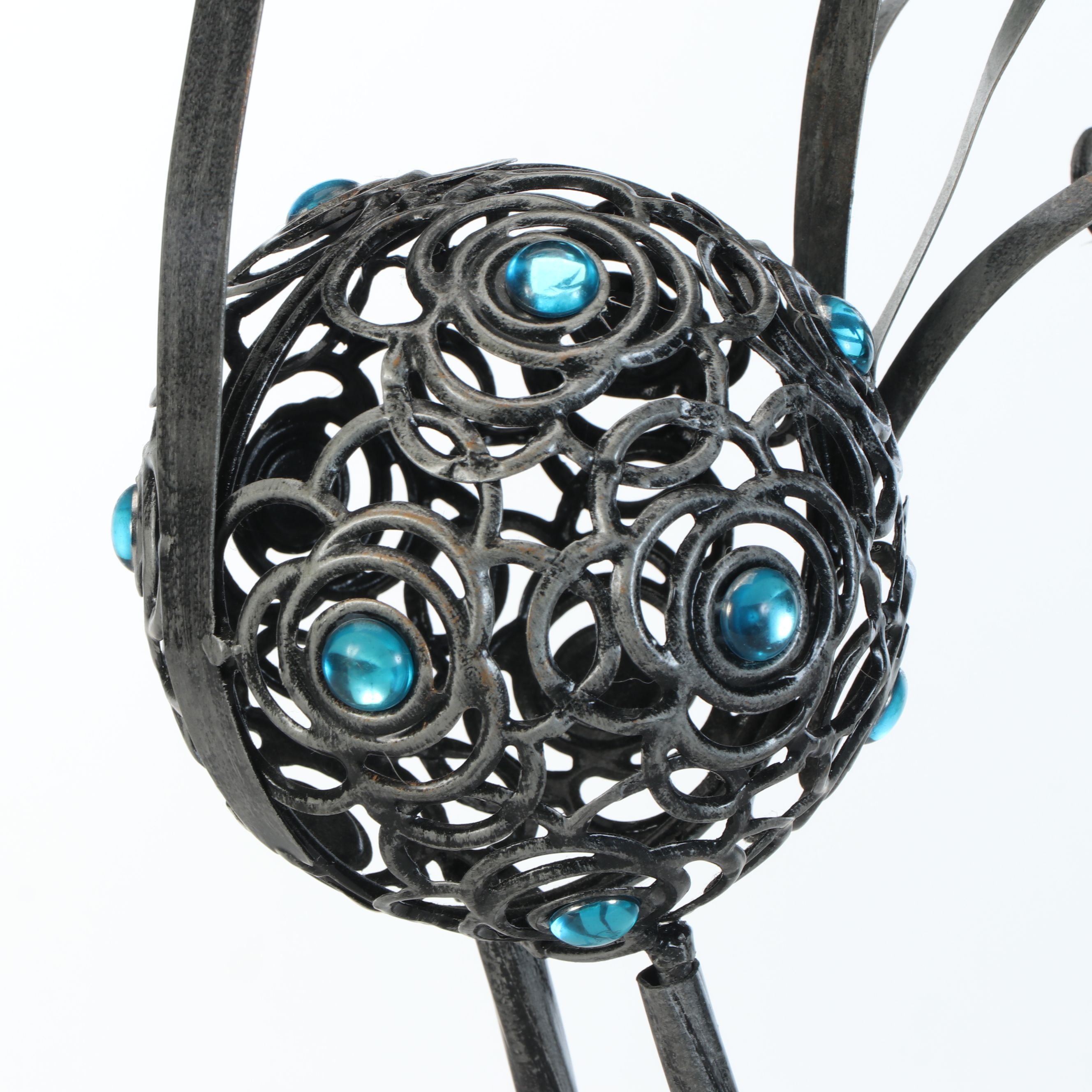 Pewter Filigree Bird Garden Statue