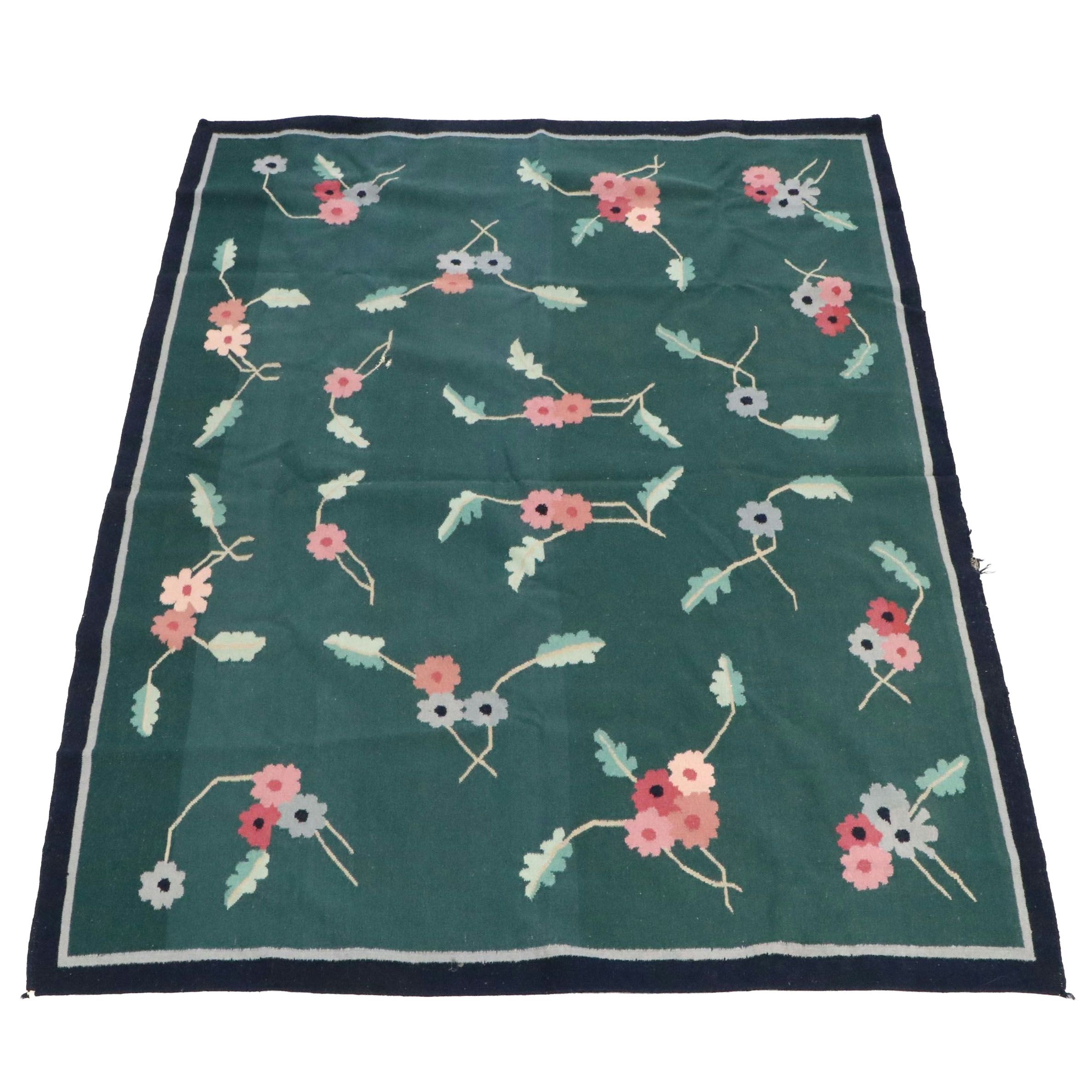 7'5 x 10' Handwoven Indian Dhurrie Area Rug