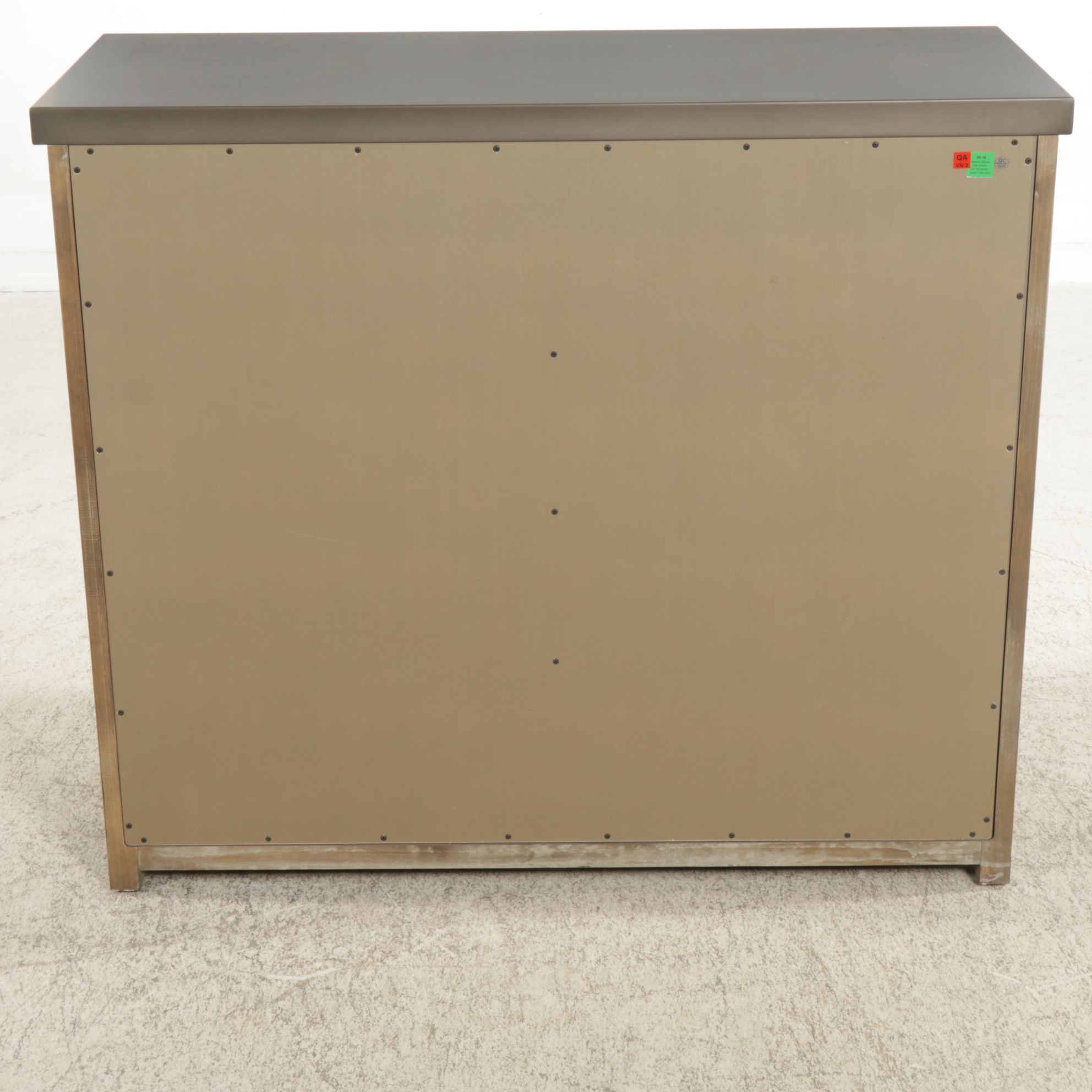 Restoration Hardware Rustic Wood Chest of Drawers with Metal Wrapped Top