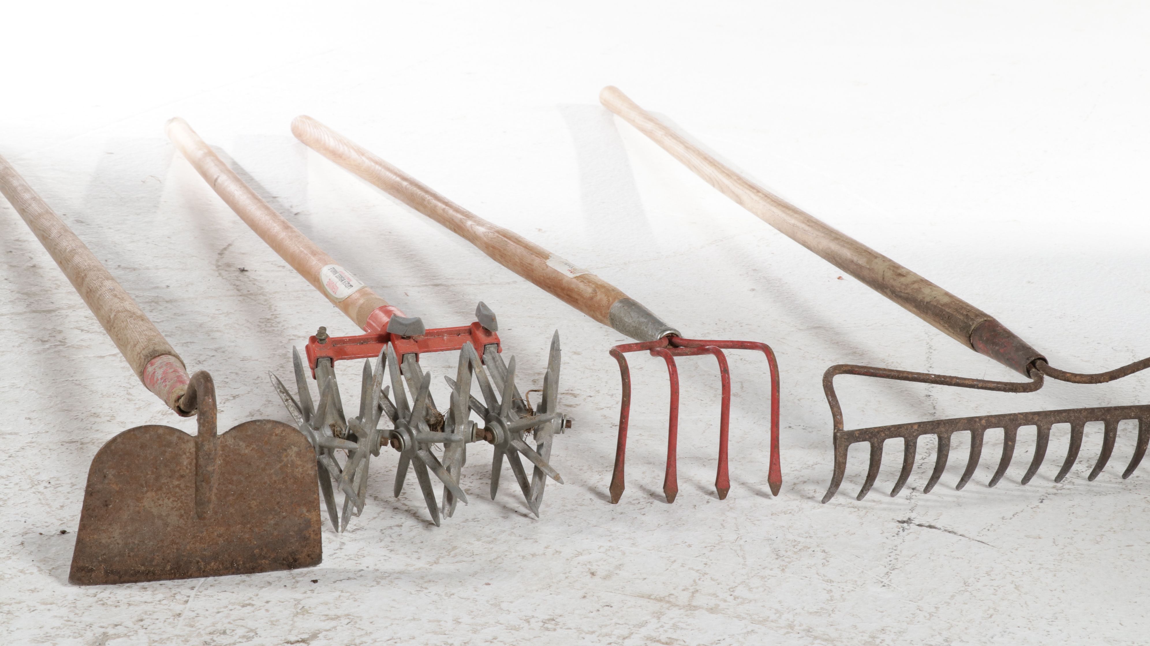 True Temper Wheelbarrow with Rakes, Trimmer and More